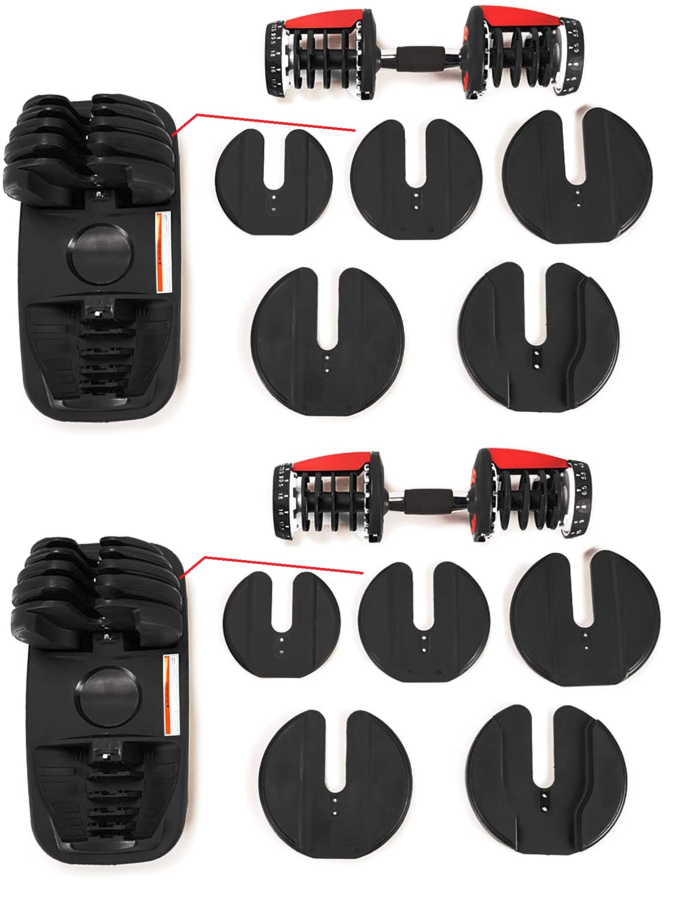 New Hydra SelektIT Adjustable Dumbbell Set - Pair 5-52.5 LB Freeweights & Accessories