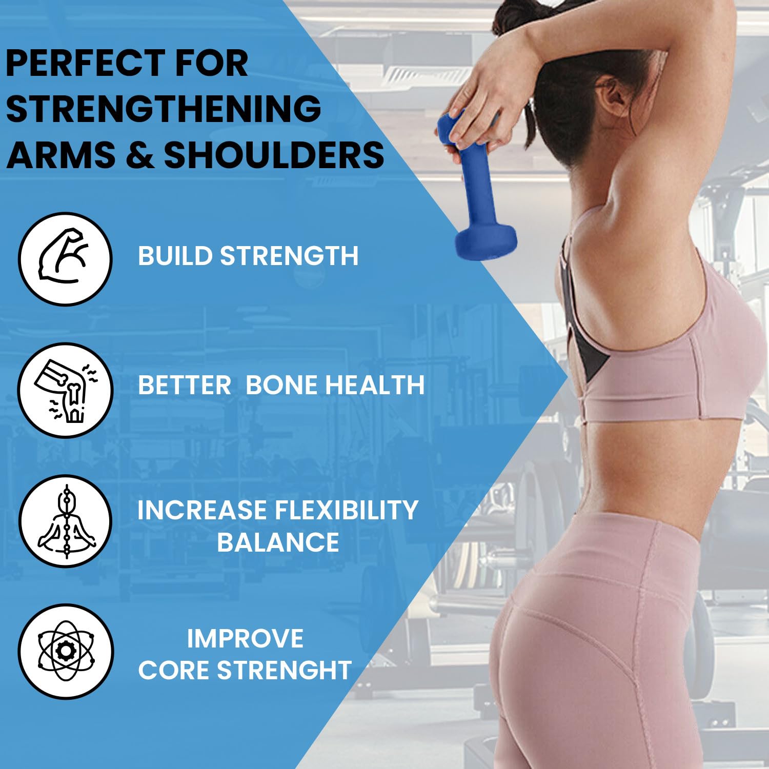 New Freeweights York Barbell Neoprene Coated Fitbell Dumbbell (10LB Pack of 2) York Freeweight