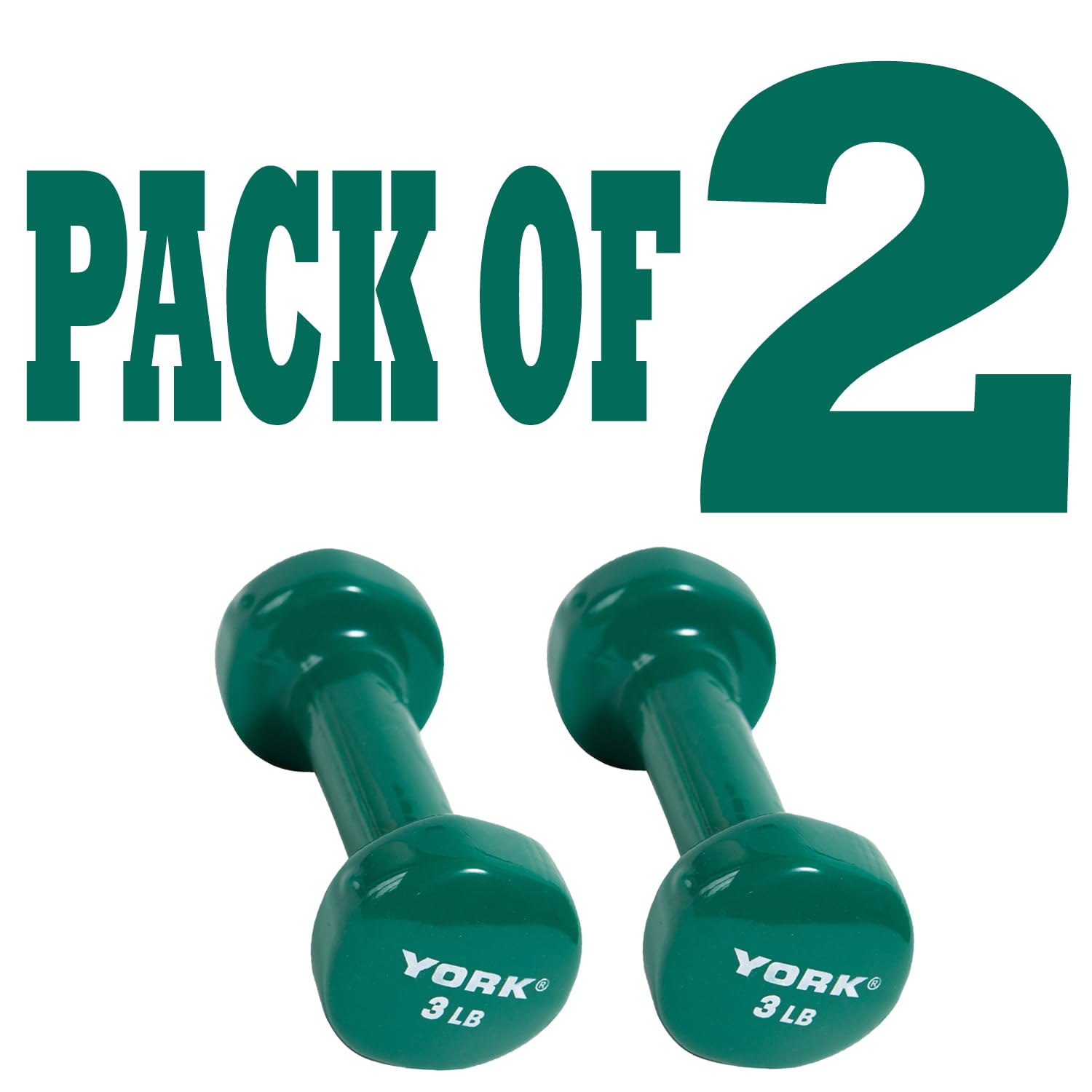 New Freeweights Barbell Vinyl Coated Fitbell Dumbbell (3LB, Pack of 2) | Durable Anti-Roll Anti-Slip, Color Grape | Ideal for Arm Rows Squats Chest Presses Bicep Curls Walking Jogging & Yoga York Freeweight