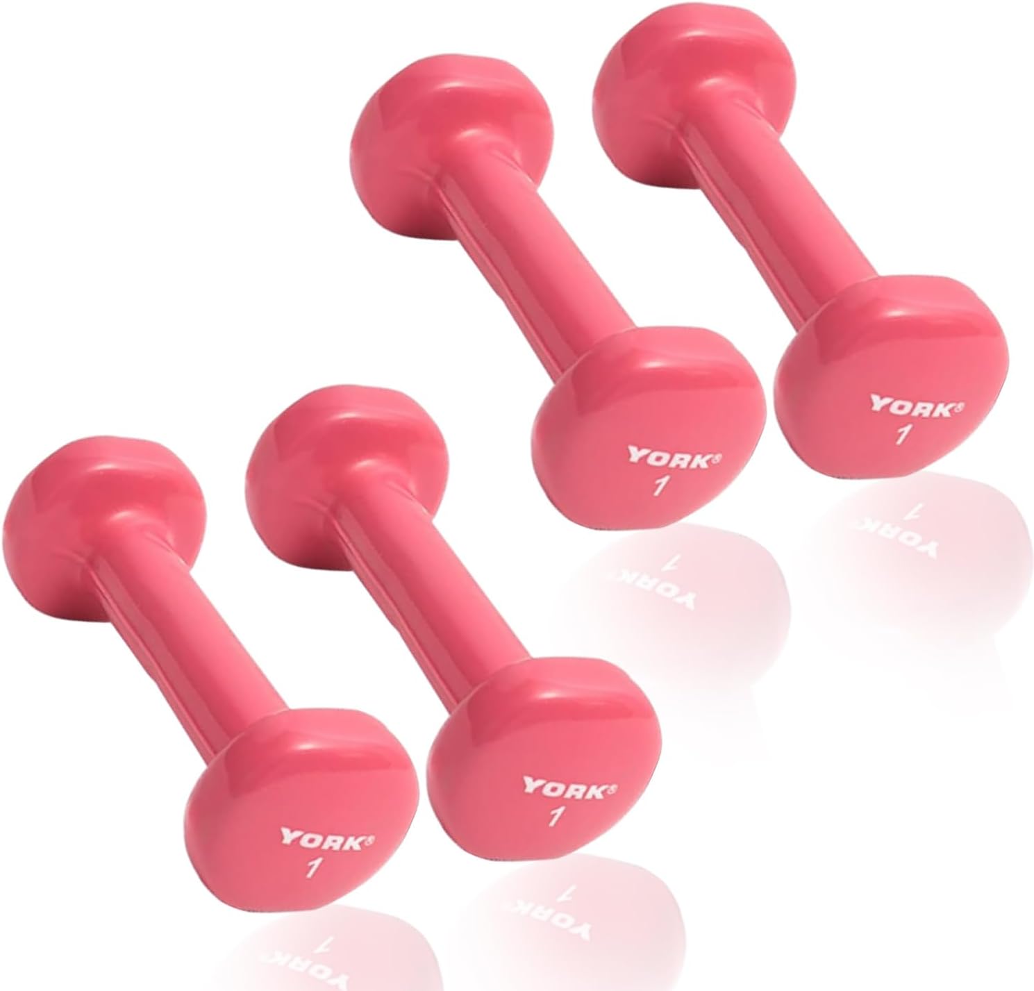 New York York Barbell Vinyl Coated Fitbell Dumbbell (1LB, Pack of 1, 2, 4) Freeweights & Accessories