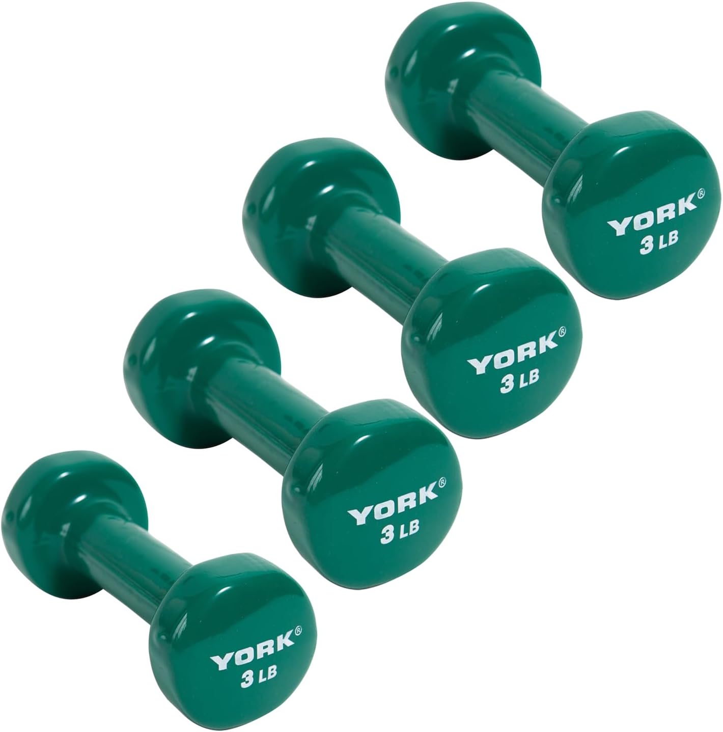 New York York Barbell Vinyl Coated Fitbell Dumbbell (3LB, Pack of 1, 2, 4) Freeweights & Accessories