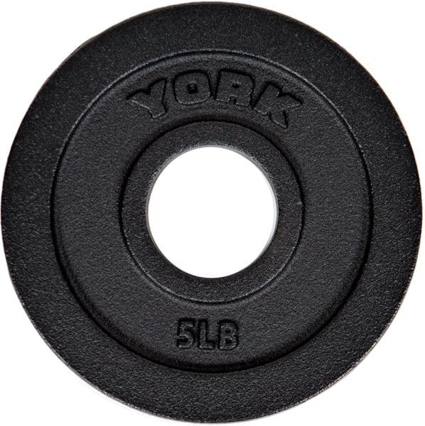 New York 5 lbs. Intl Cast Iron Olympic Plate - Black - **PAIRS ONLY** Freeweights & Accessories
