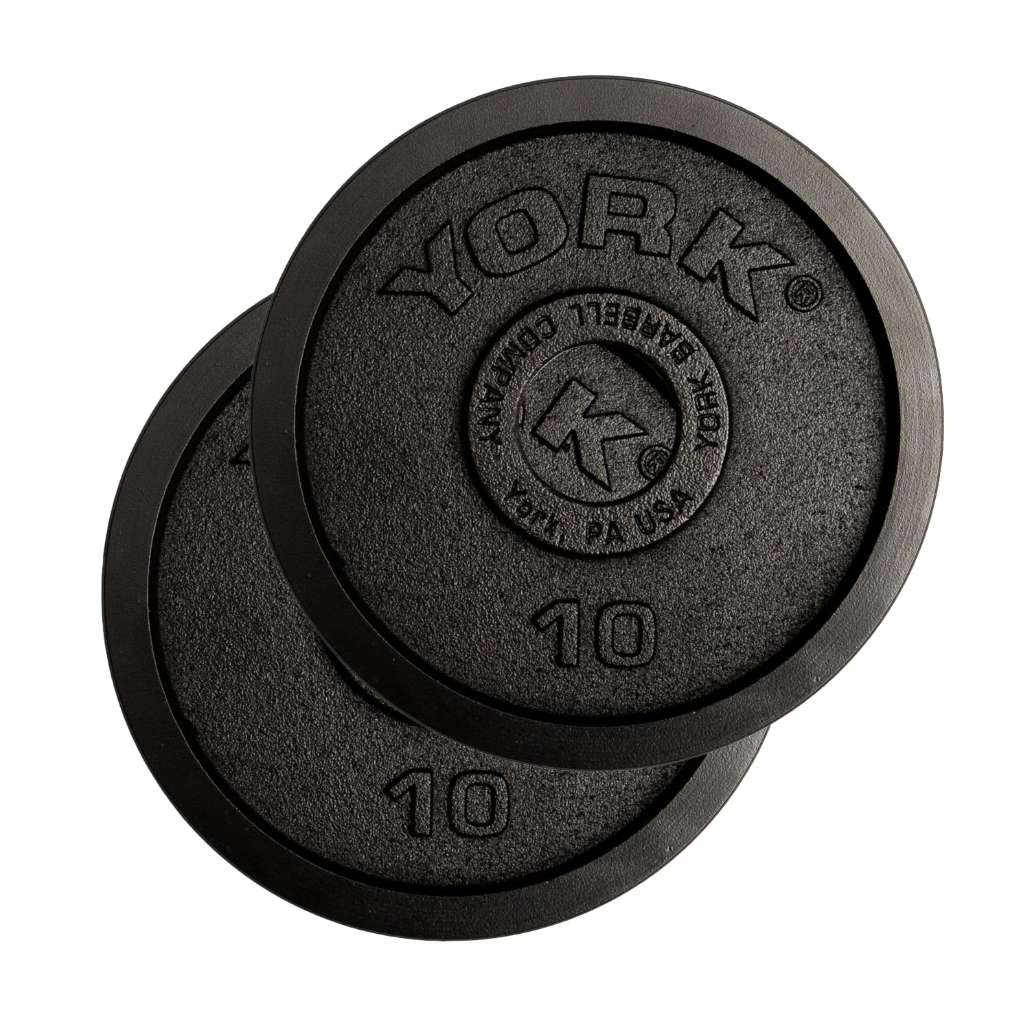New York York Barbell Legacy 2-Inch Cast Iron Olympic Weight Plate Set – Precision Milled, +/-2% Tolerance – 10lb Pair – Fits Standard Olympic Bars – Smooth Back & Edge Freeweights & Accessories