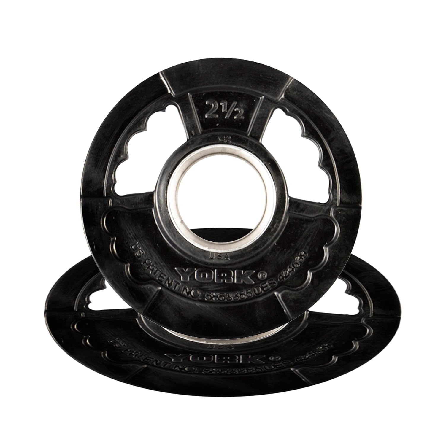 New York York Barbell Dual Grip Thin Line Rubber Encased Olympic Plate (2.5 lb Pair) – 2