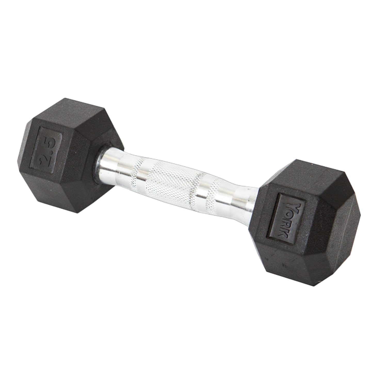 New Freeweights York Barbell Hex Dumbbell Set 2.5LB Rubber Coated Fixed Weight Dumbbells with Chrome Ergonomic Handle Odorless & Durable for Home Gym Women’s Strength Training Full Body Workouts - Pack of 1 York Freeweight