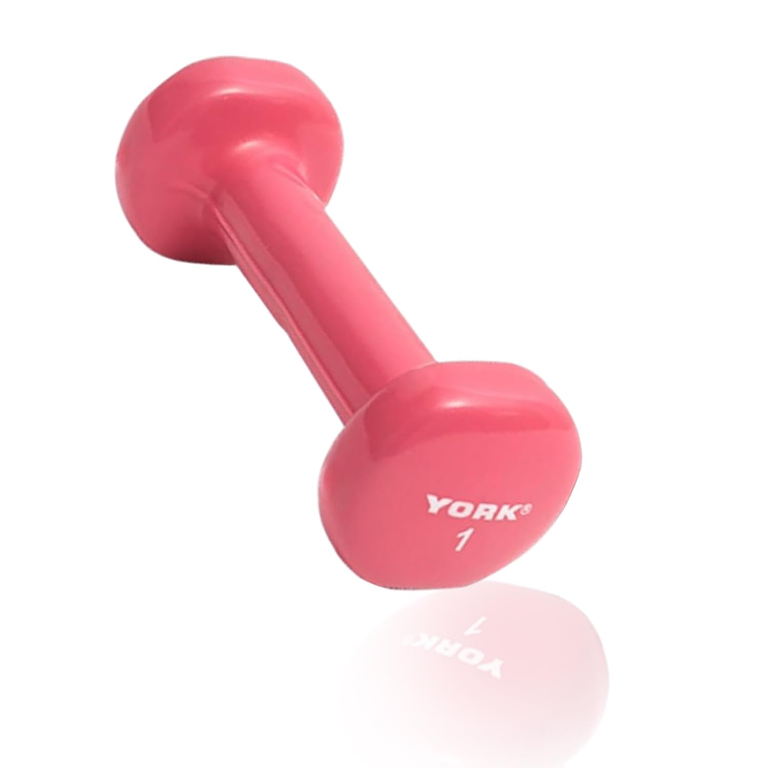 New Freeweights York Barbell Vinyl Coated Fitbell Dumbbell (1LB, Pack of 1) | Dumbbell Set for Women & Men Durable Anti-Roll, Anti-Slip, Pink | Ideal for Arm Rows, Squats, Chest Presses, Bicep Curls, Jogging & Yoga York Freeweight