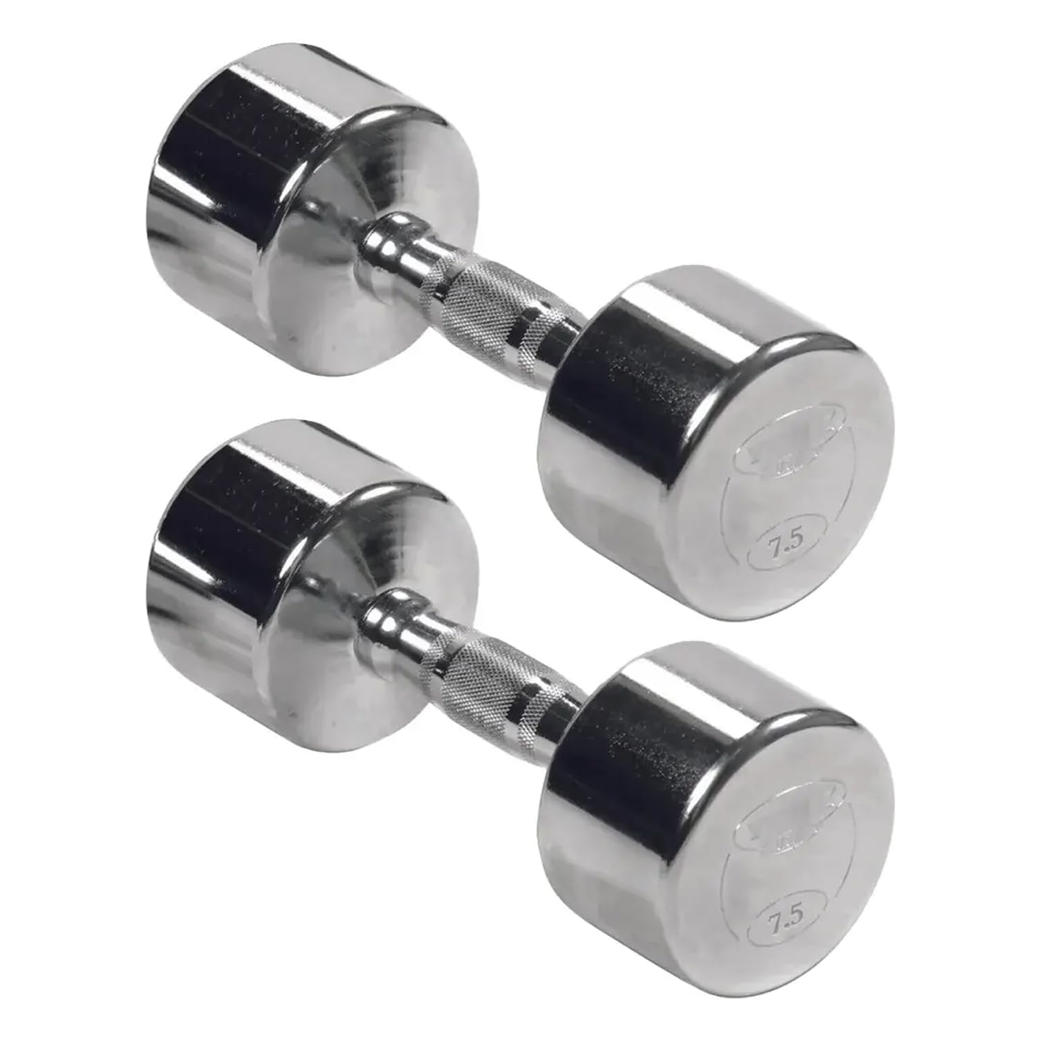 New Freeweights Barbell Professional Chrome Dumbbell with Ergo Grip, Heavy-Duty Solid Steel Knurled Handles, Hand Weights for Exercise Muscle Toning Home Gym Workout and Fitness Training - 7.5lb Pak of 2 York Freeweight