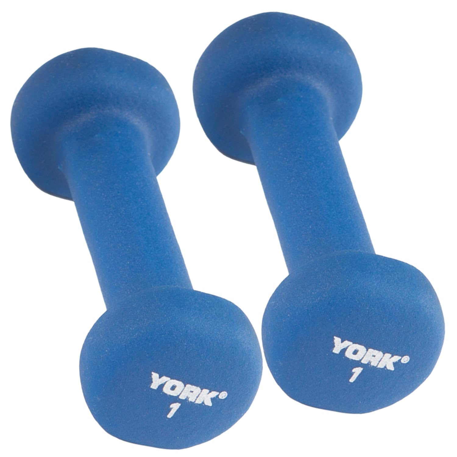 New Freeweights Barbell Neoprene Coated Fitbell Dumbbell (1LB Pack of 2) | Dumbbell Set for Women & Men Durable Anti-Roll Anti-Slip, Color Blue | Ideal for Arm Rows Squats Chest Presses Bicep Curls York Freeweight