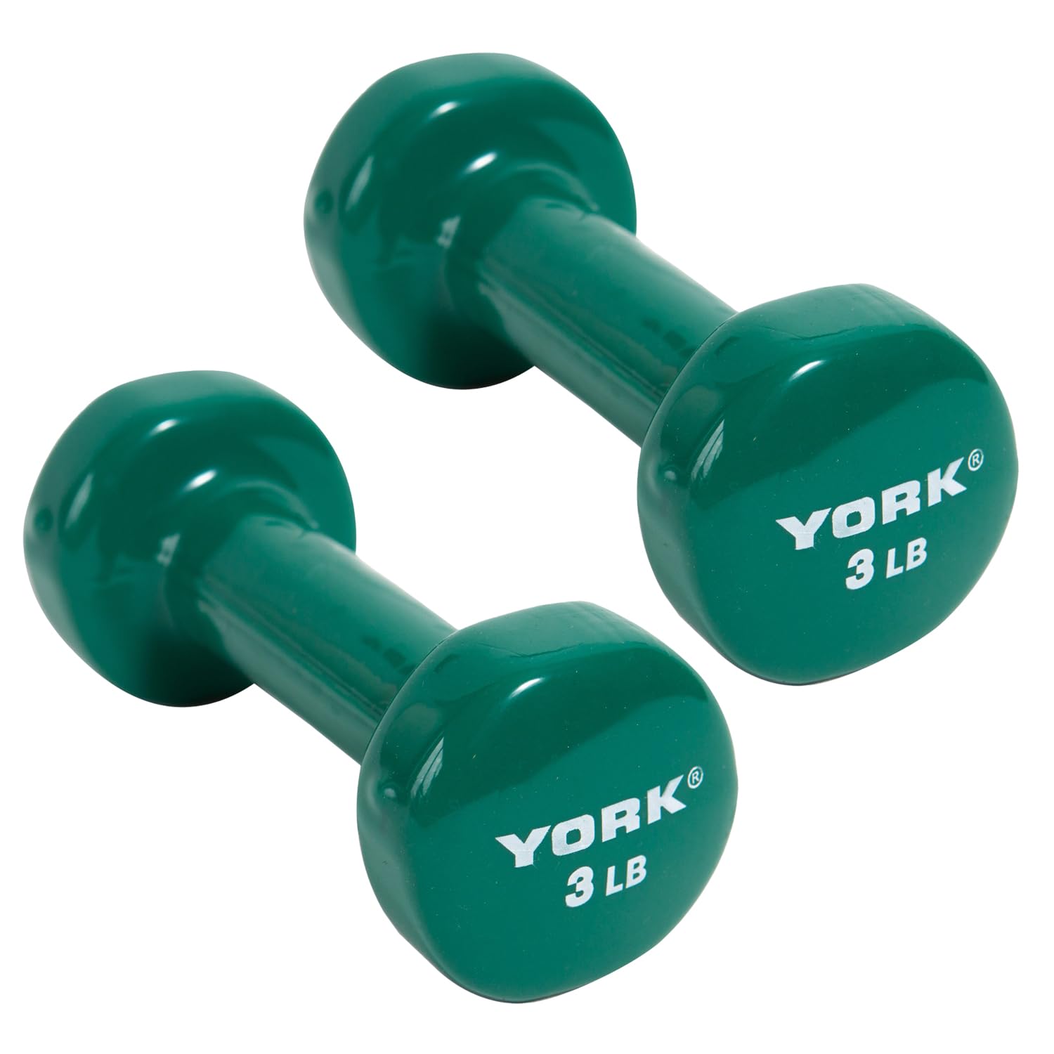 New Freeweights Barbell Vinyl Coated Fitbell Dumbbell (3LB, Pack of 2) | Durable Anti-Roll Anti-Slip, Color Grape | Ideal for Arm Rows Squats Chest Presses Bicep Curls Walking Jogging & Yoga York Freeweight