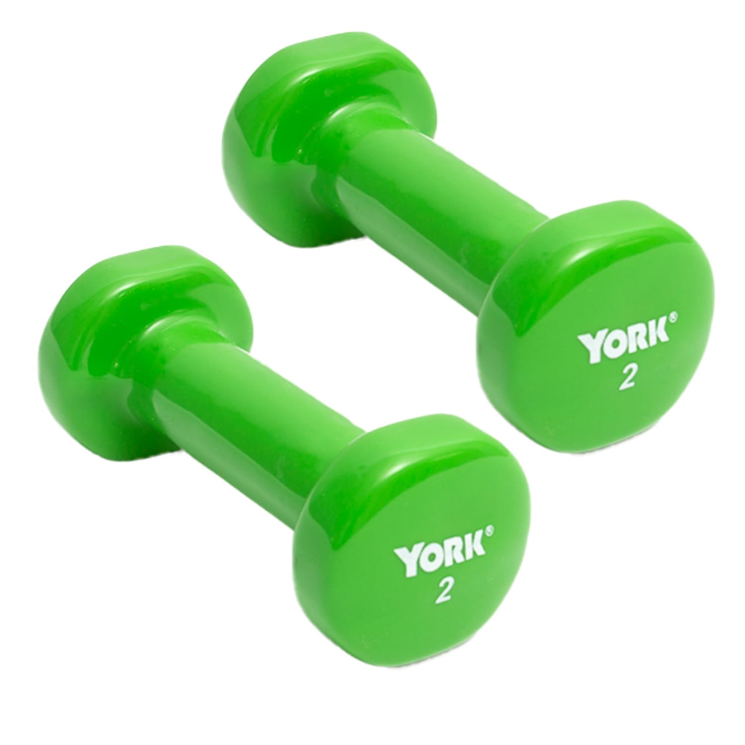 New Freeweights York Barbell Vinyl Coated Fitbell Dumbbell (2LB, Pack of 2) York Freeweight