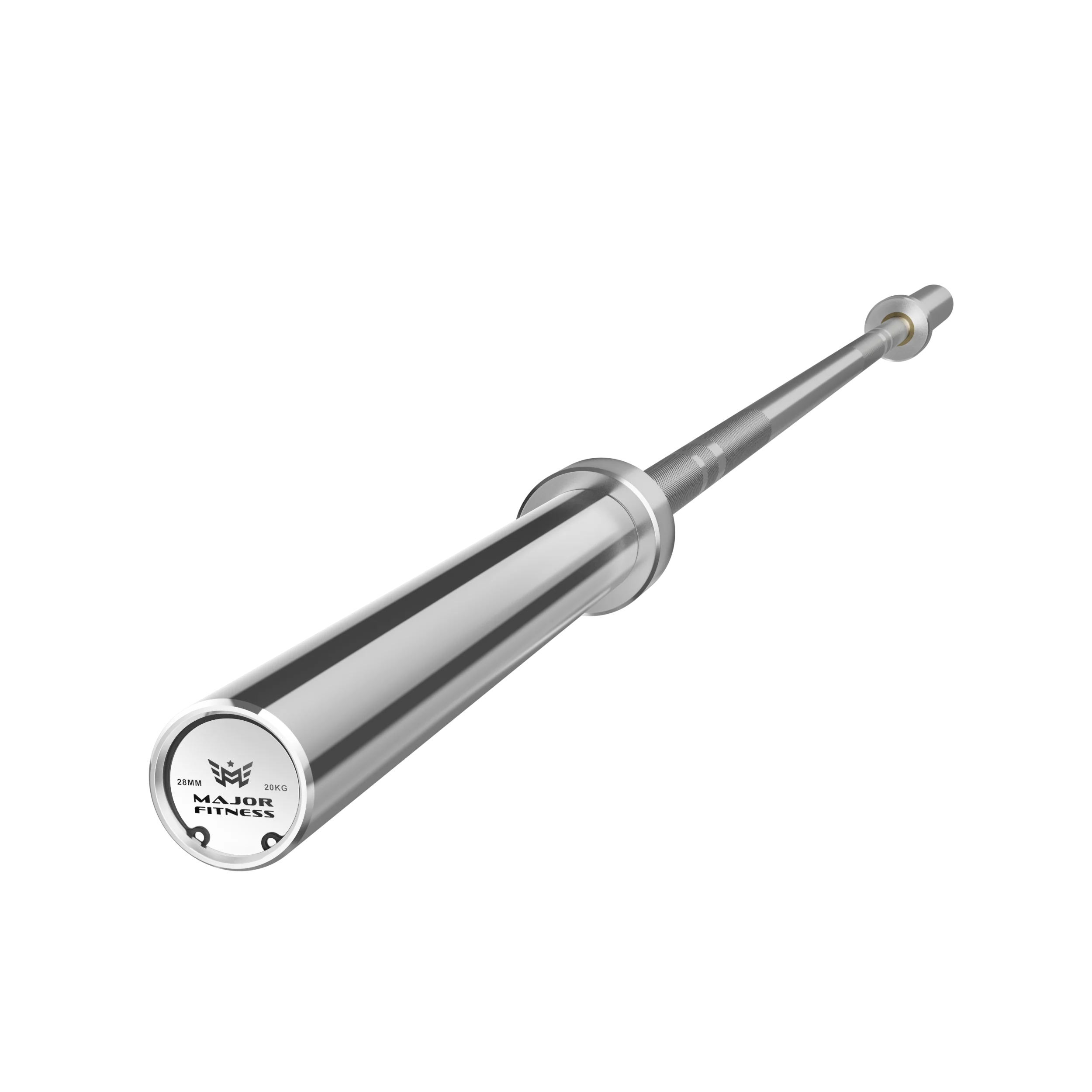 New Major Fitness 7ft 20kg Home Gym Barbell Silver Strength System