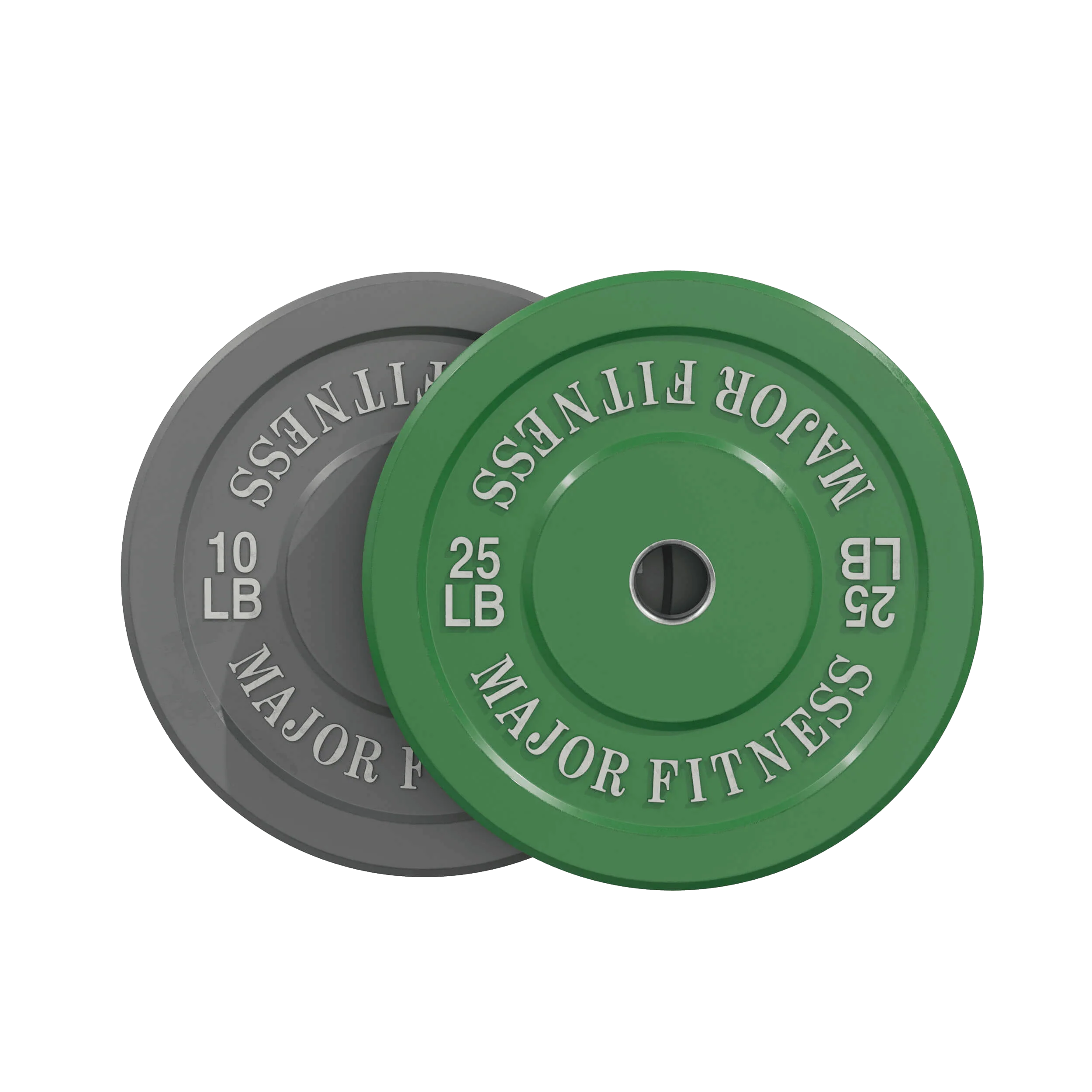 New Major Fitness Low Bounce Bumper Plates Olympic Weight Plates Set 10 + 25 lb – Multicolor – 4 pcs Strength System