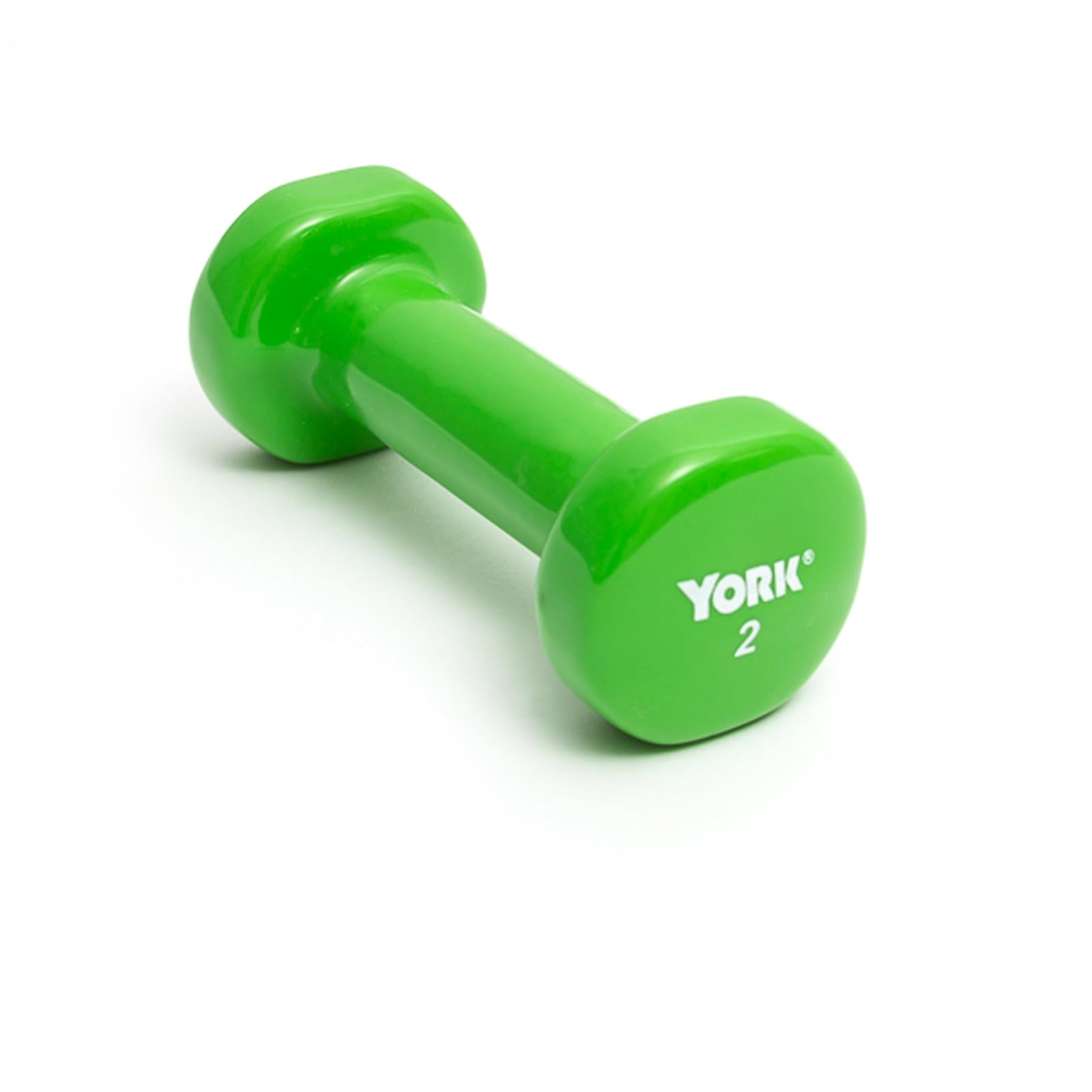 New York Barbell 2lb Vinyl Fitbell Dumbbell (Single) Anti-Roll Anti-Slip Lime York Freeweight