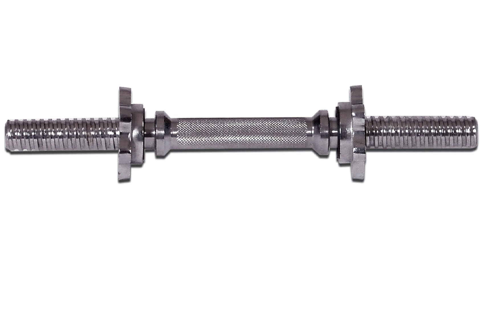 New York Barbell 14” Chrome Spin-Lock Dumbbell Handle w/ Collars – Fits 1” Plates York Freeweight