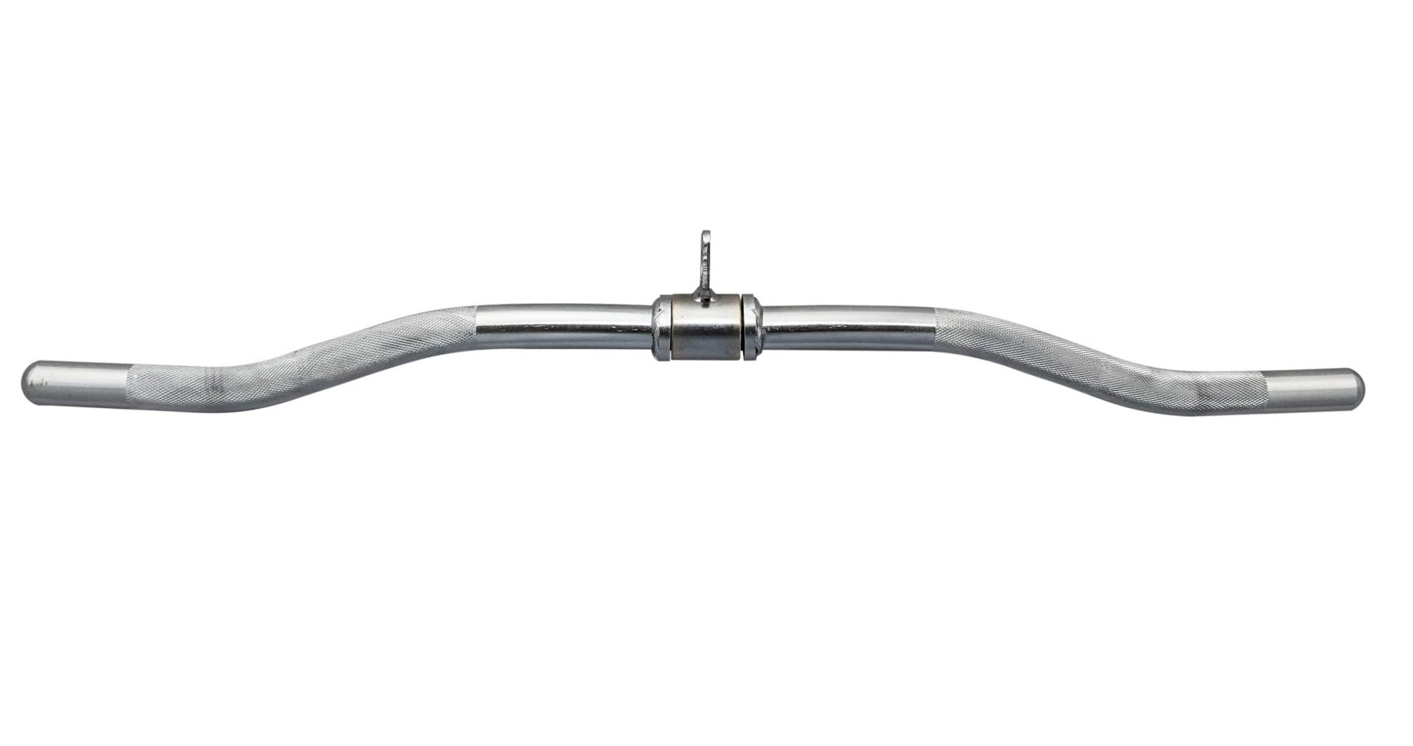 Barbell E-28&rdquo; Solid Steel Curl Bar w/ Revolving Hook &ndash; Cable Attachment