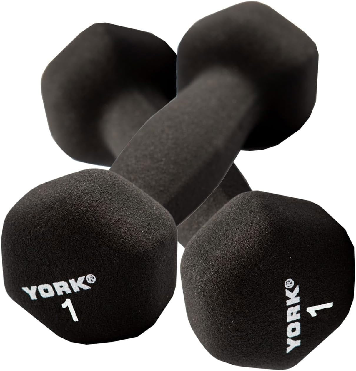 Barbell 1LB Neoprene Hex Dumbbells (2-Pack) | Ergo Handle, Durable Grip