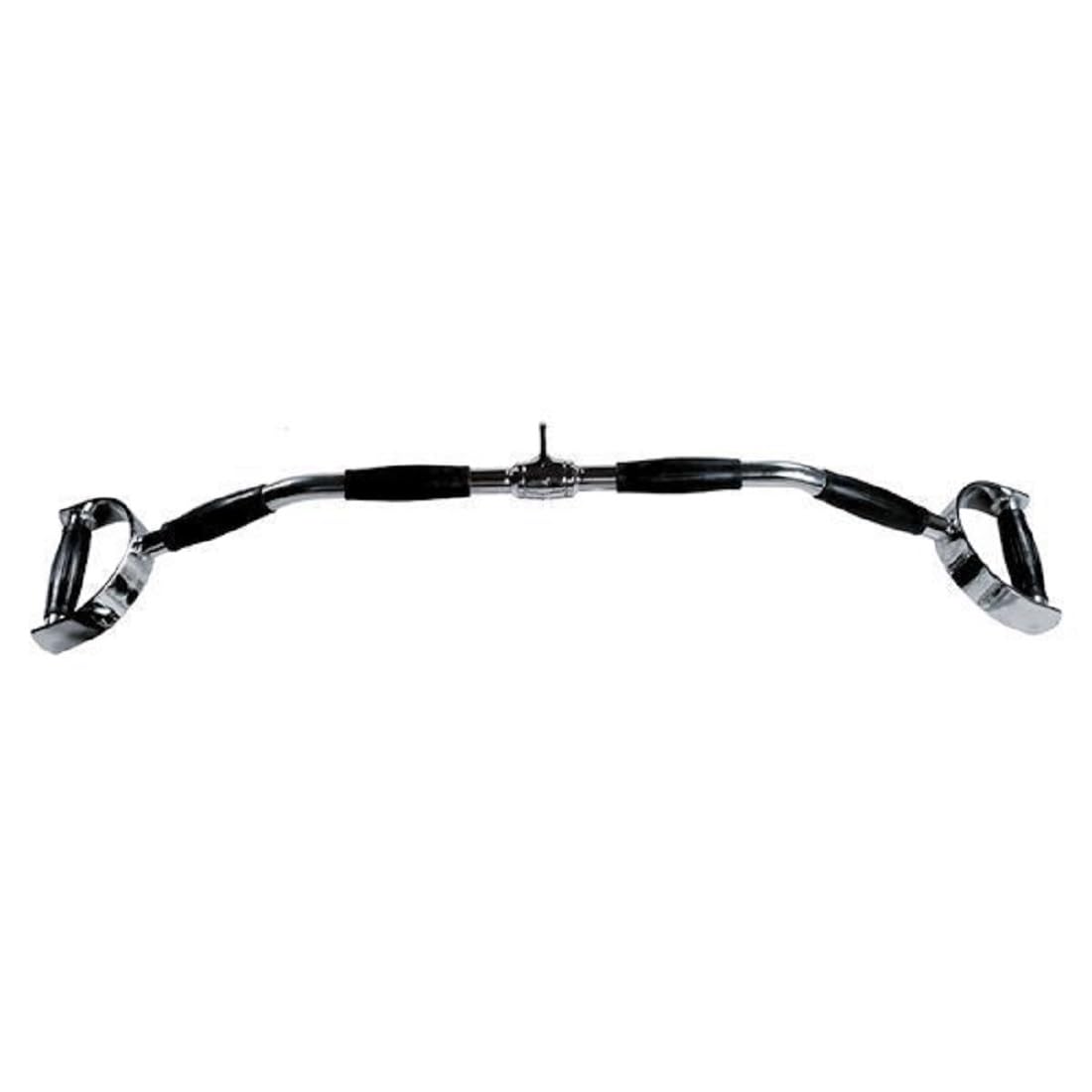 34" Chrome Pro Lat Pulldown Bar | Rubber Ergo Grips, Revolving Multi-Grip