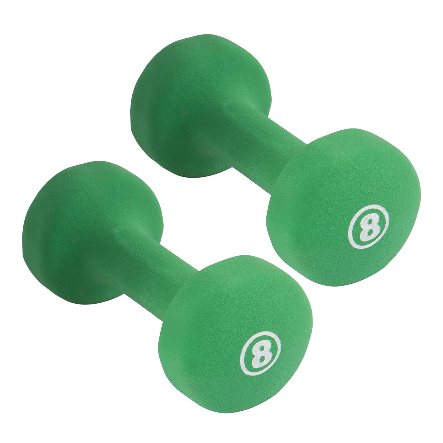 New York Barbell 8LB Neoprene Dumbbells (Pair), Anti-Slip Anti-Roll Fitbell Weights – Green York Freeweight