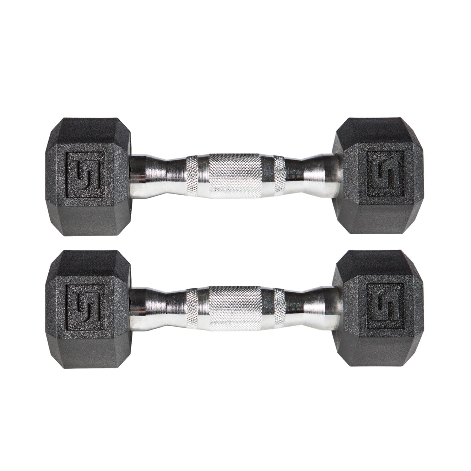 New York Barbell 5LB PVC Hex Dumbbell Pair w/ Chrome Ergonomic Handle York Freeweight