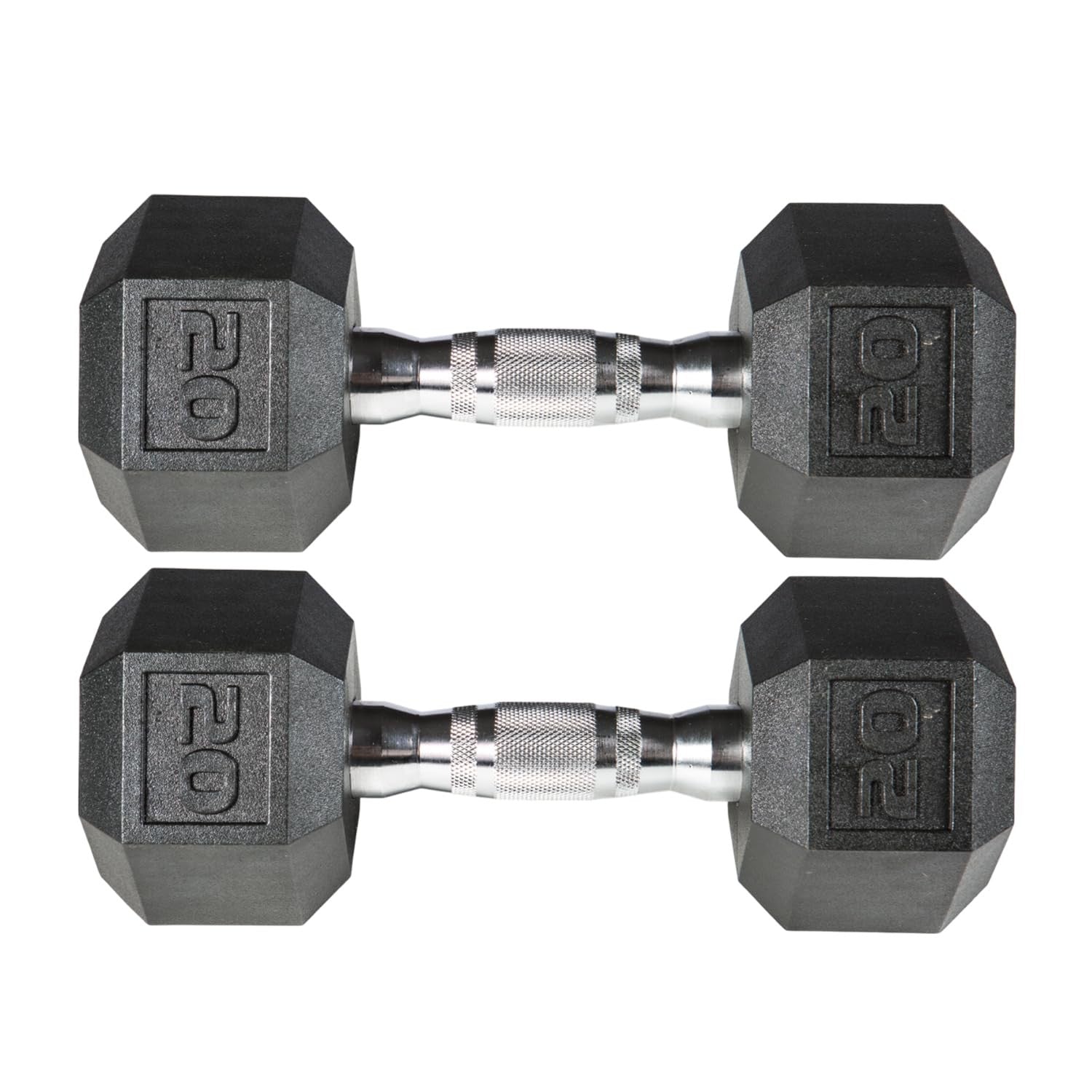 New York Barbell 20LB PVC Hex Dumbbell Pair w/ Chrome Ergonomic Handle York Freeweight