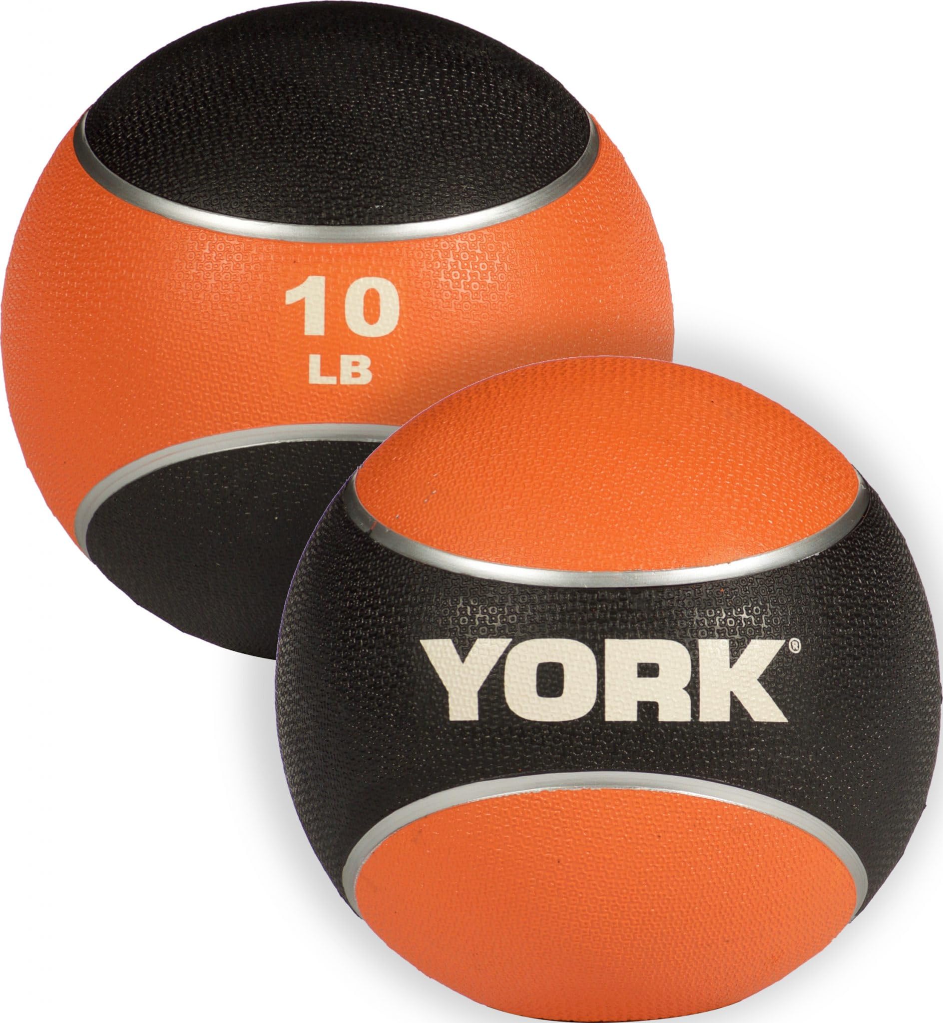 10lb 2-Tone Medicine Ball (Orange) &ndash; Non-Slip Dual Grip