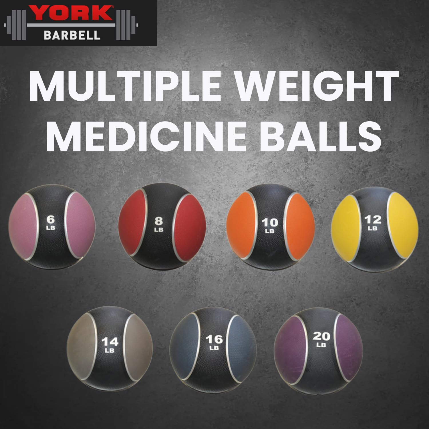 New York 8lb 2-Tone Medicine Ball (Red) – Non-Slip Dual Grip York Freeweight