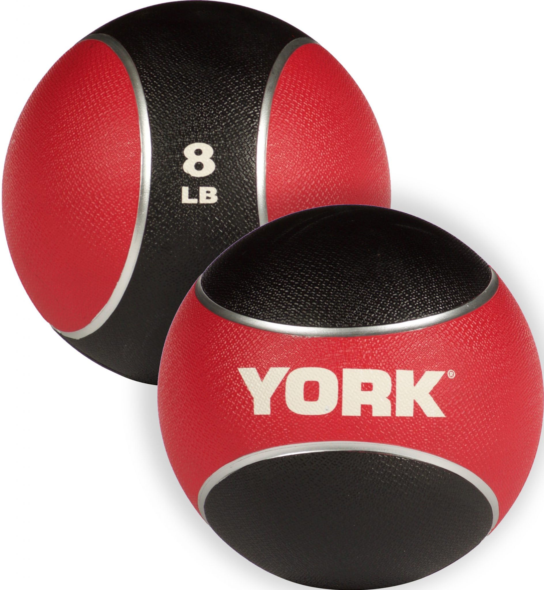 8lb 2-Tone Medicine Ball (Red) &ndash; Non-Slip Dual Grip