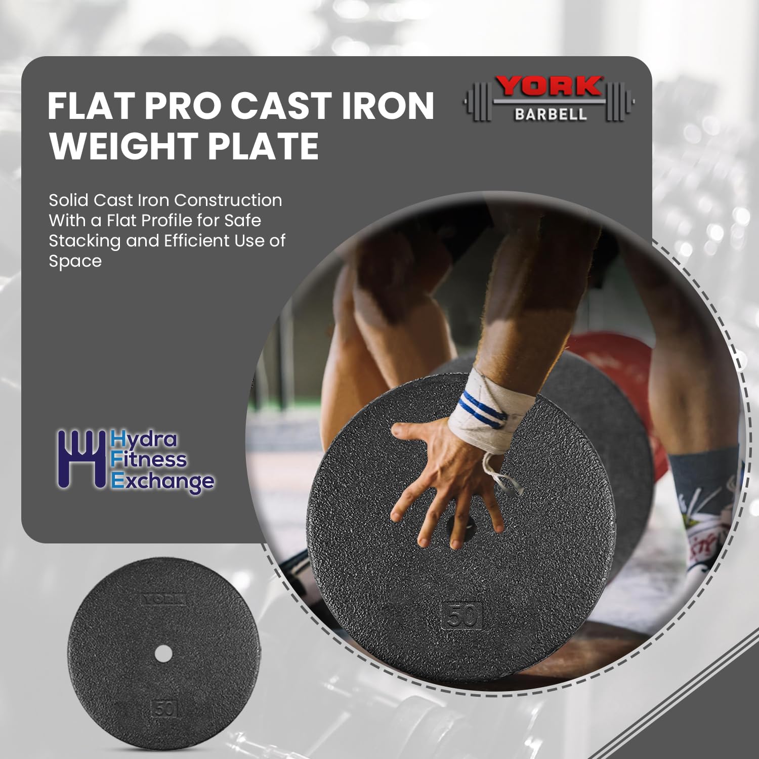 New York 25 lb Cast Iron Weight Plate – 1” Standard Flat Pancake Plate York Freeweight