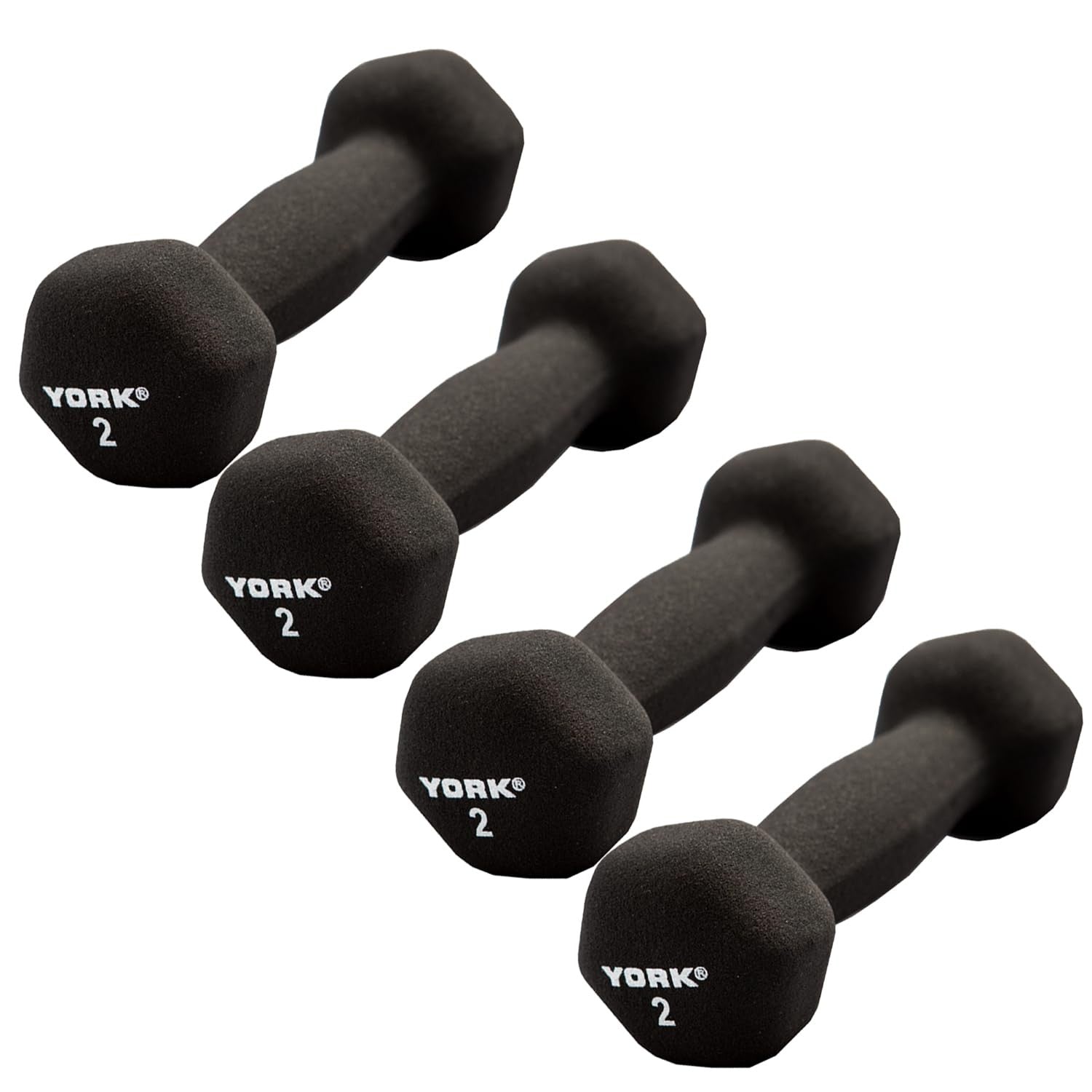 2 lb Neoprene Hex Dumbbells (4-Pack) &ndash; Cast Ergo Handles