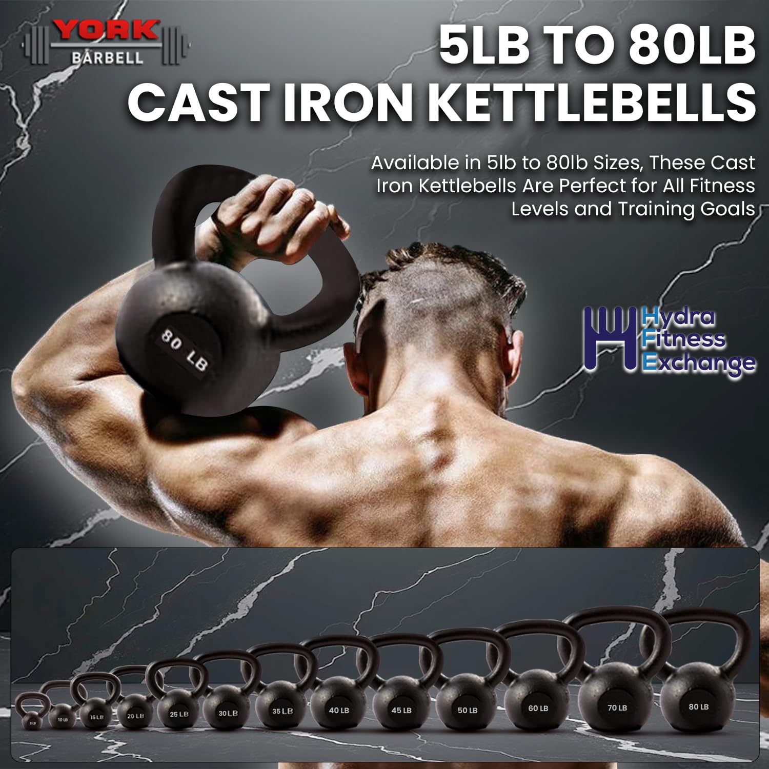 New York Cast Iron Kettlebell 20LB | Matte Black | Strength & CrossFit York Freeweight