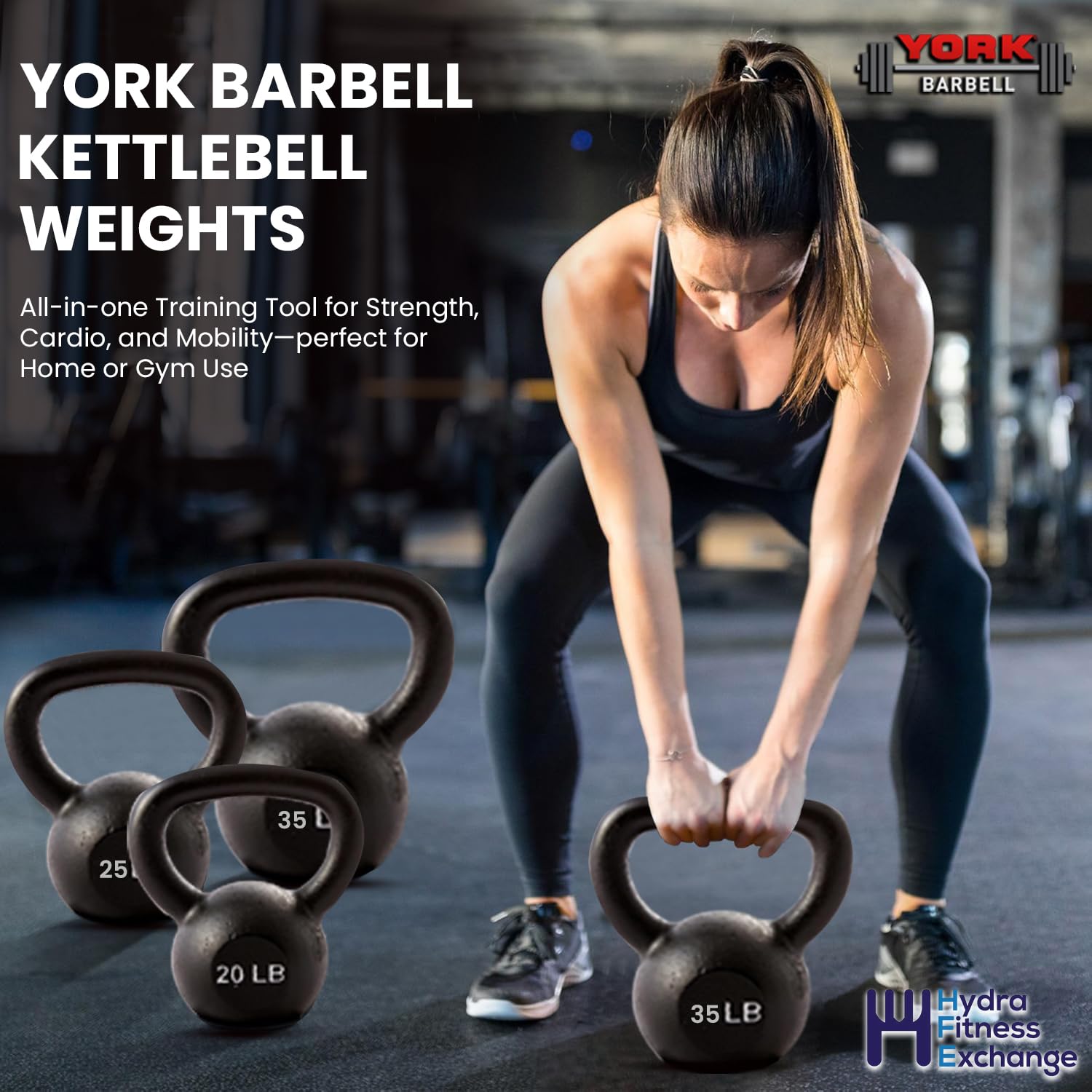 New York Cast Iron Kettlebell 20LB | Matte Black | Strength & CrossFit York Freeweight