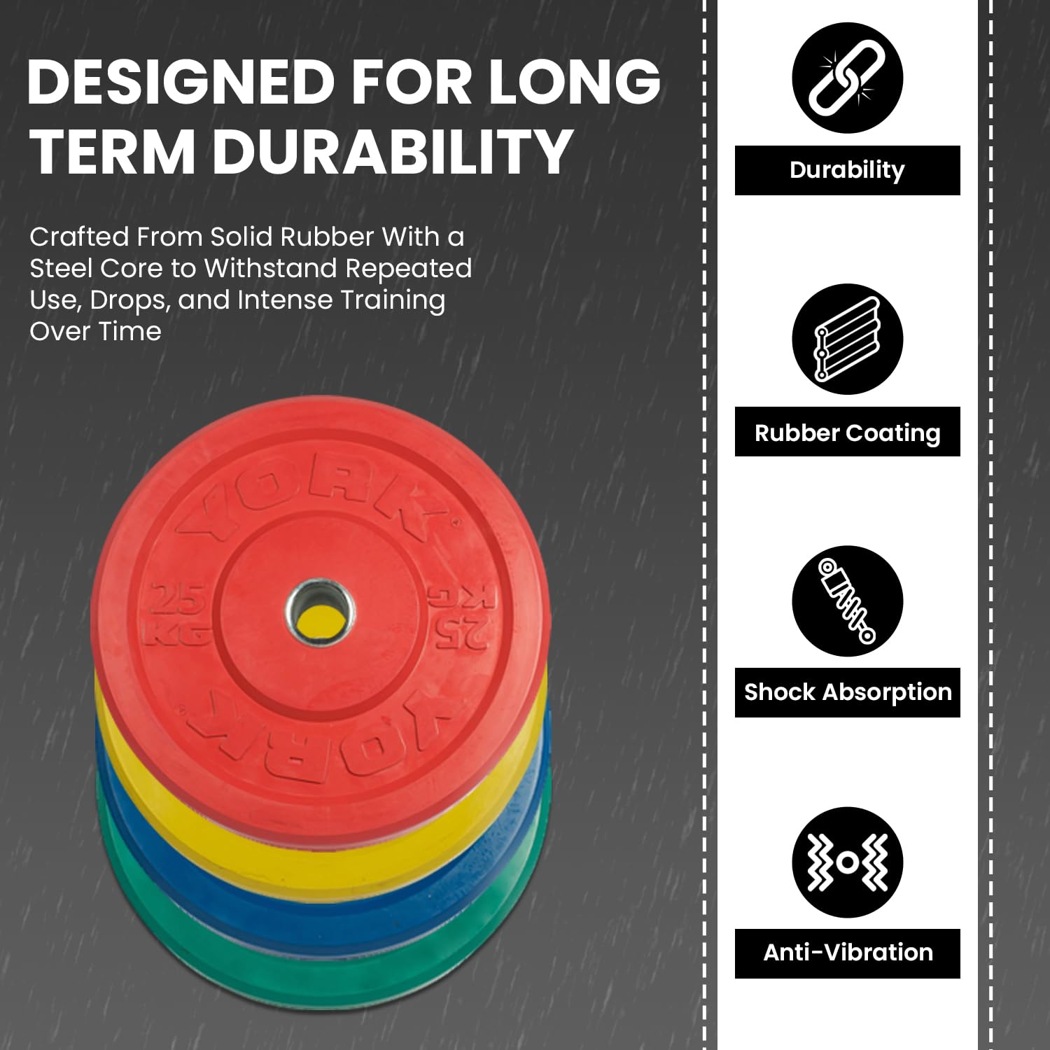 New York Barbell 25KG Red Training Bumper Plate | Rubber Olympic Weight Plate York Freeweight