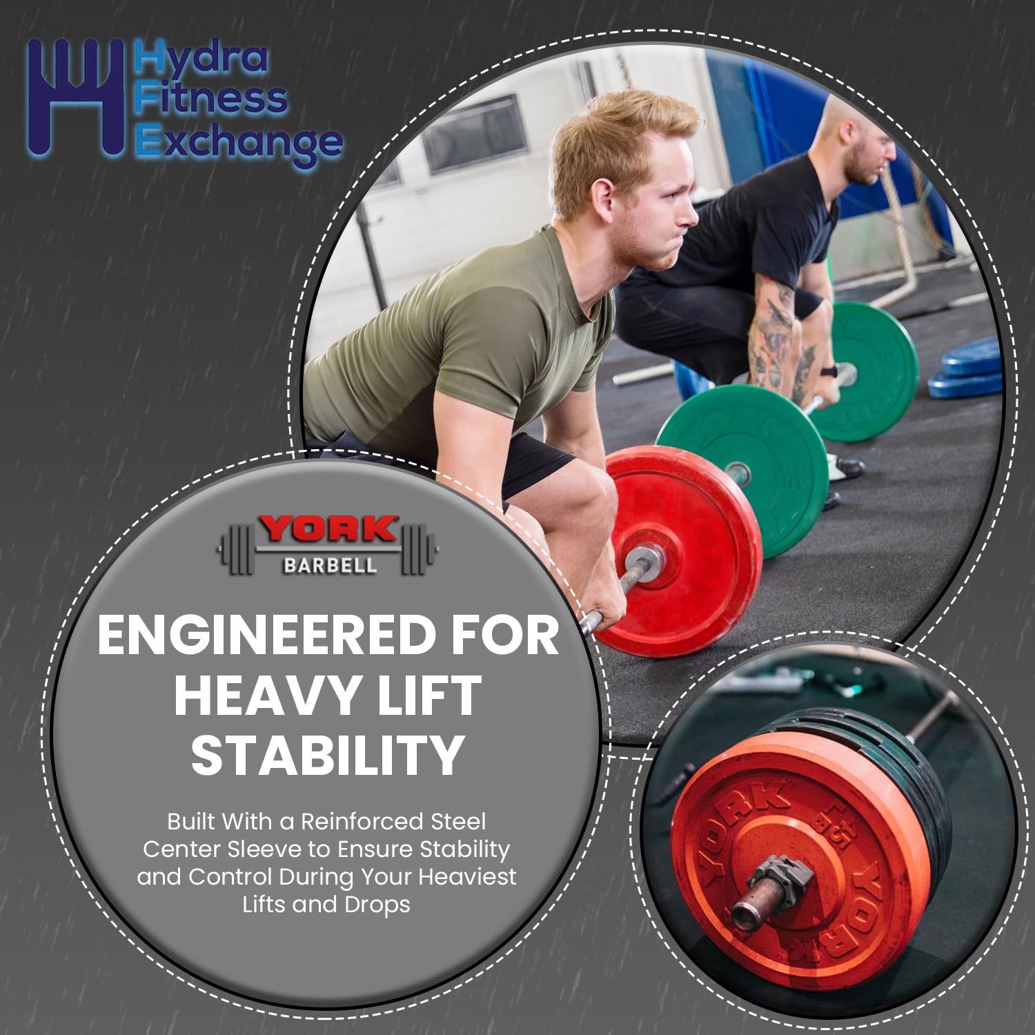 New York Barbell Blue 20KG Color-Coded Rubber Training Bumper Plate | 2” Steel Sleeve York Freeweight