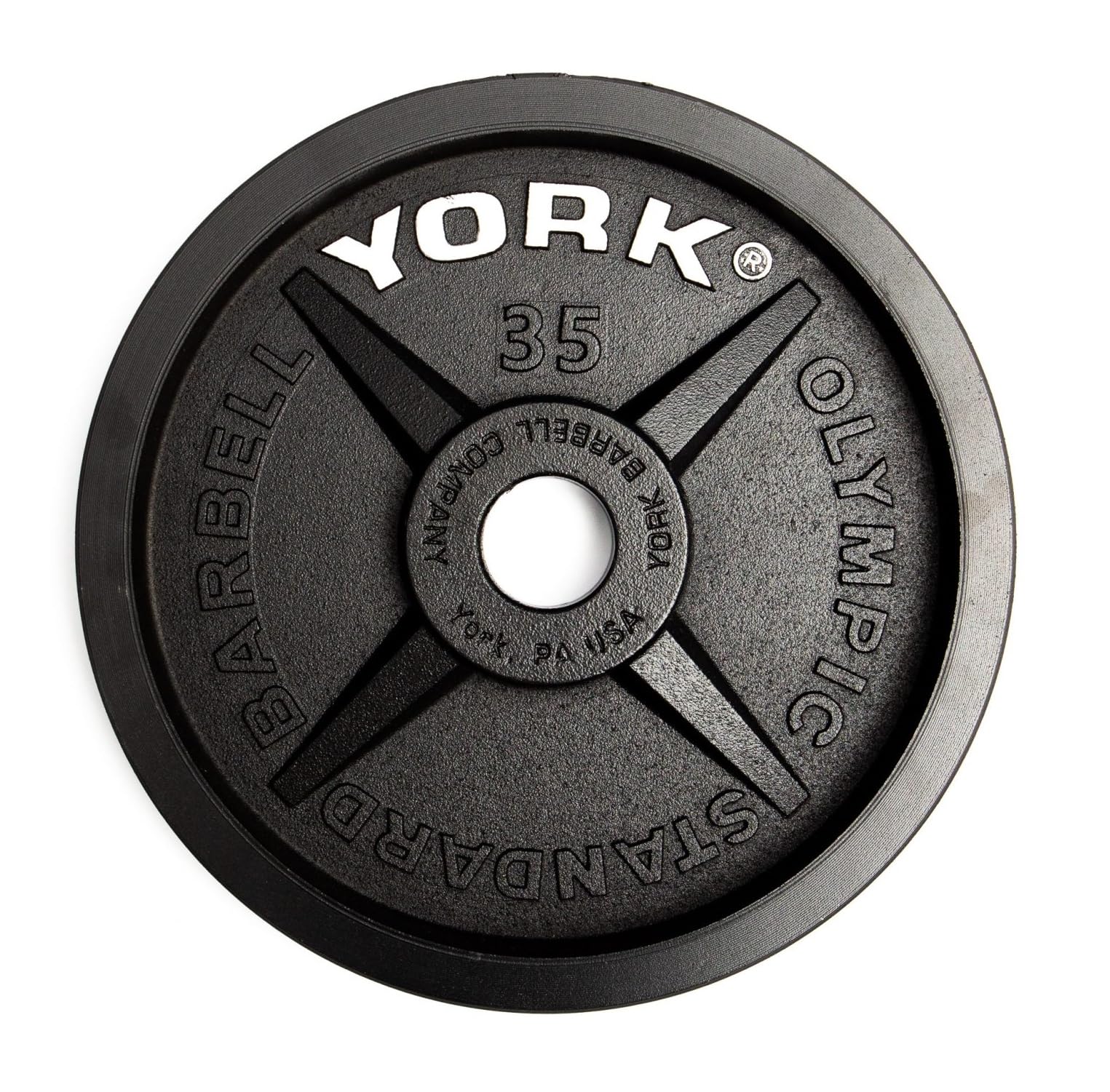 New York Legacy 35lb Cast Iron Olympic Plate – Precision Milled ±2% York Freeweight