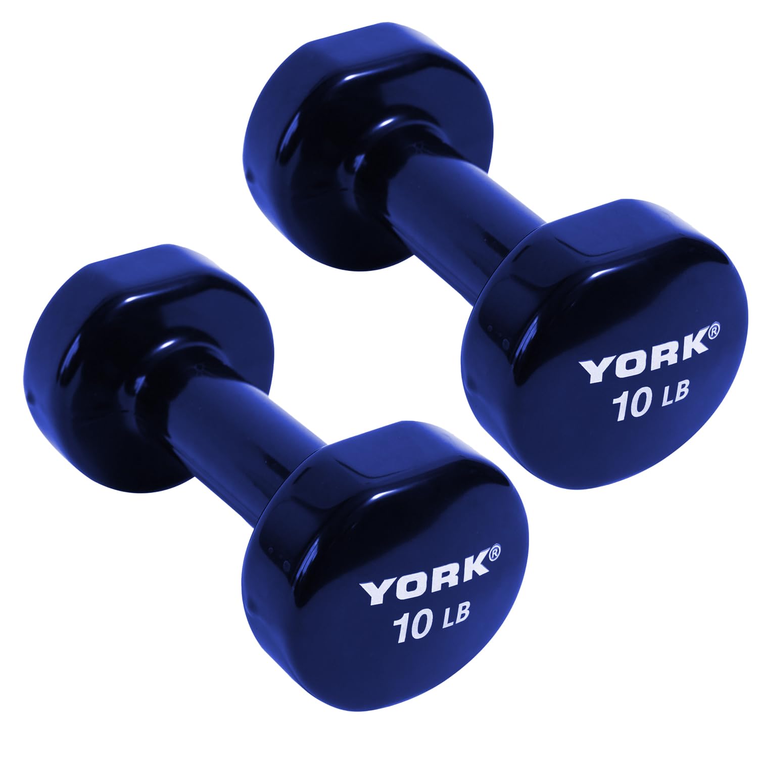 Barbell 10LB Vinyl Coated Fitbell Dumbbells (Pack of 2) &ndash; Anti-Slip Blue