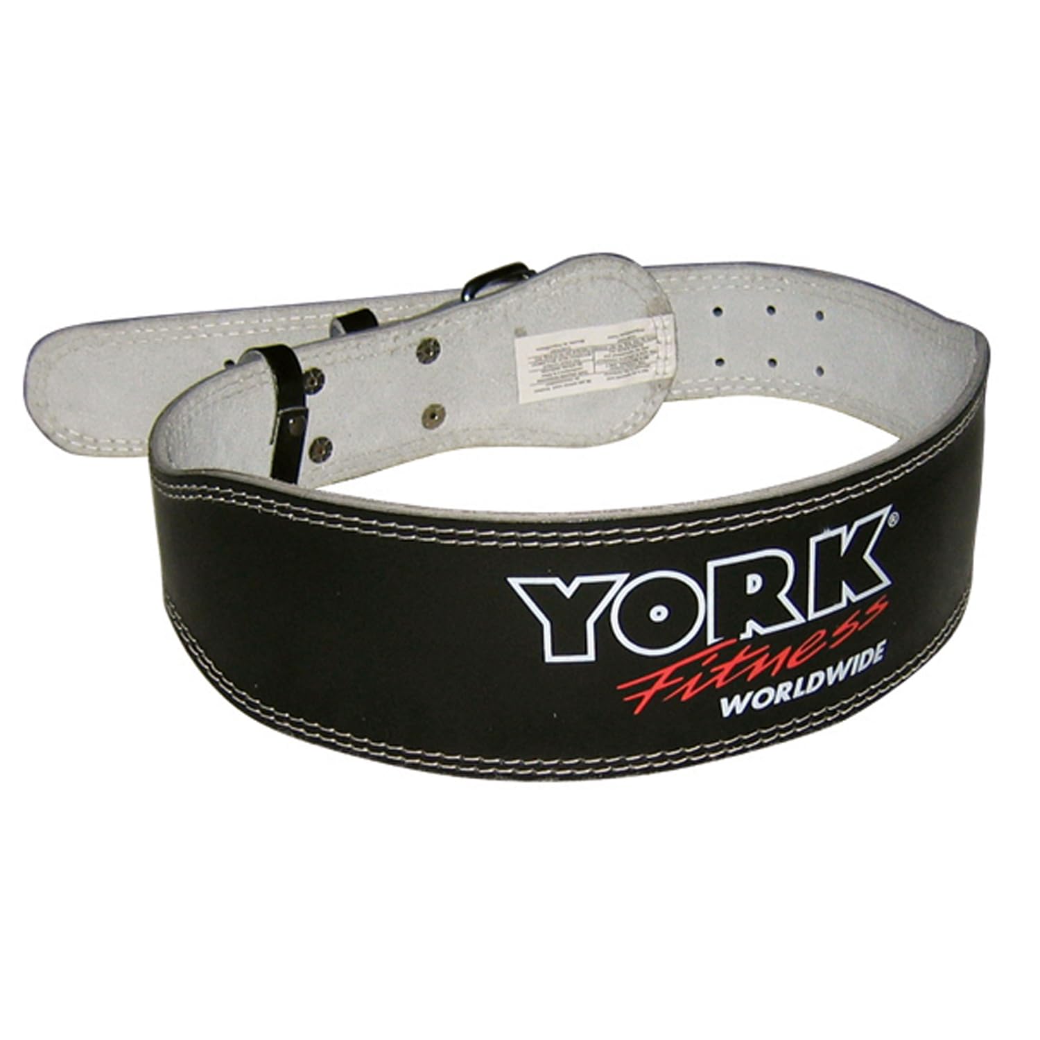 New York Barbell 6" Leather Weightlifting Belt Small | Double-Prong York Freeweight