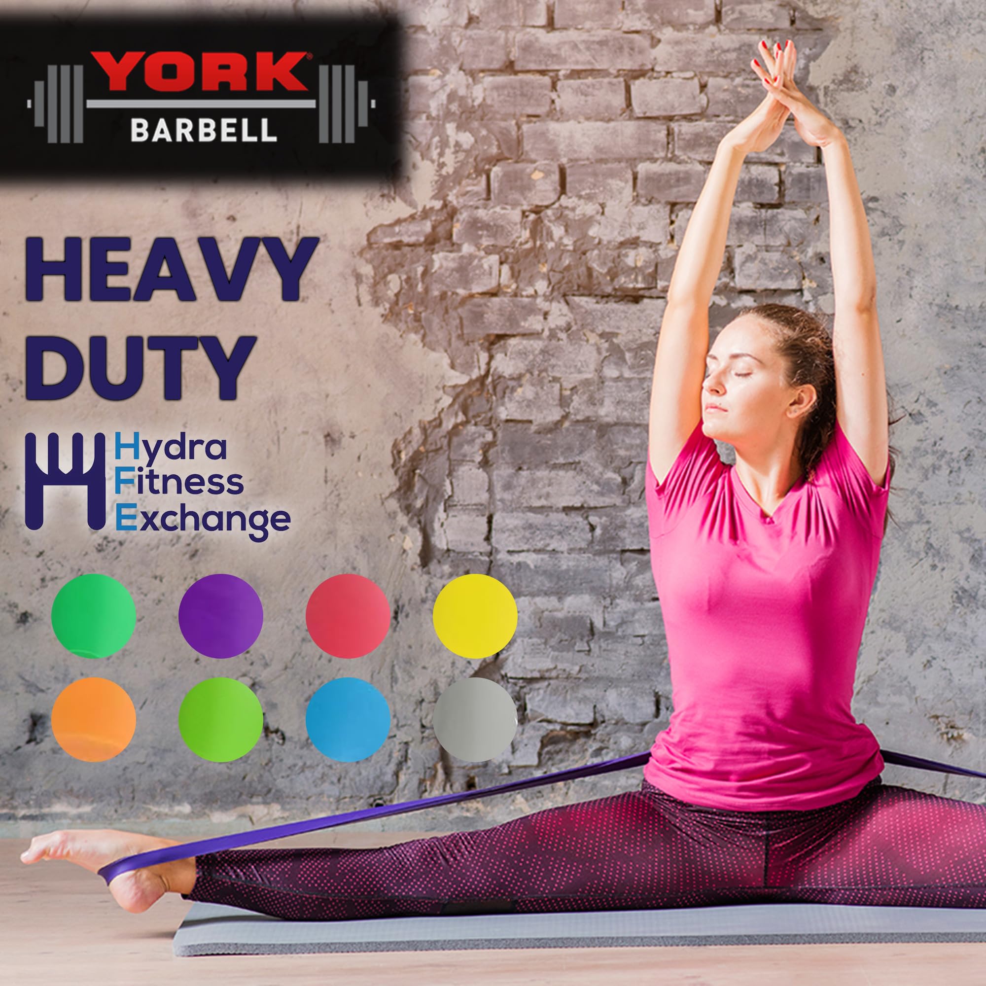 New York Barbell 29mm Pull Up Resistance Band 35&ndash;80lbs Purple &ndash; Heavy Duty Workout Band York Freeweight