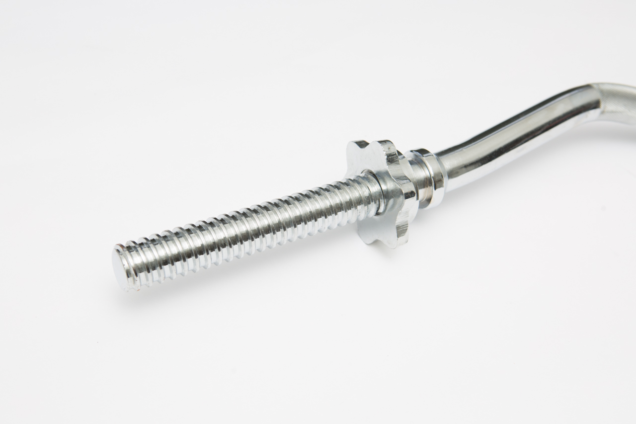 New York Chrome Spin-Lock Curl Bar w/ Collars &ndash; 45&Prime; Standard Bar York Freeweight