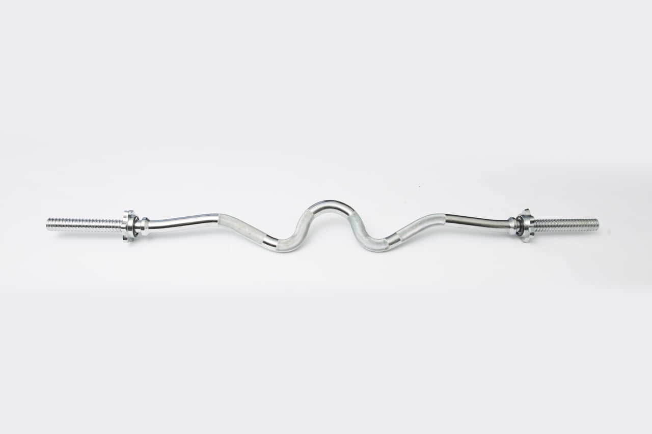 Chrome Spin-Lock Super Curl Bar w/ Collars &ndash; 42.88&Prime; Standard Bar