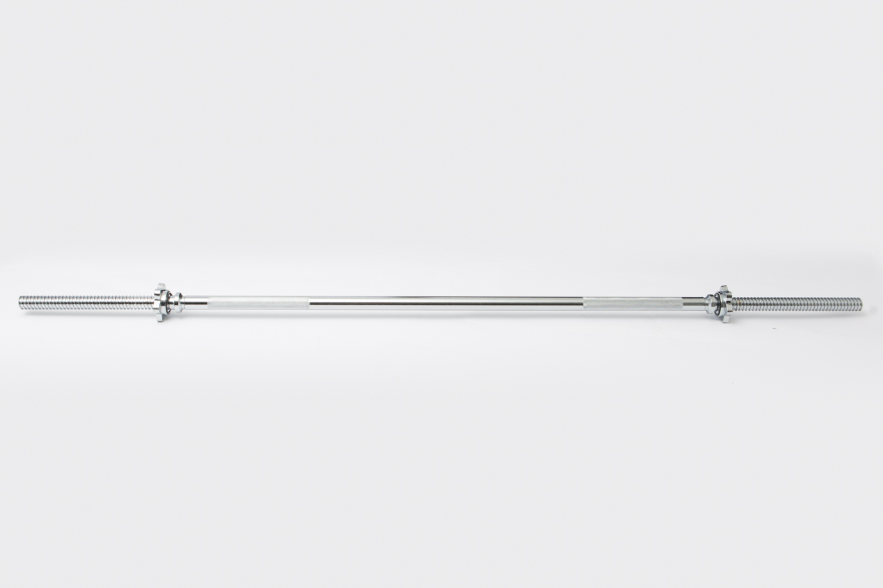 New York 5.5′ Chrome Spin-Lock Weight Bar w/ Spin-Lock Collars – Standard 1″ Bar York Freeweight