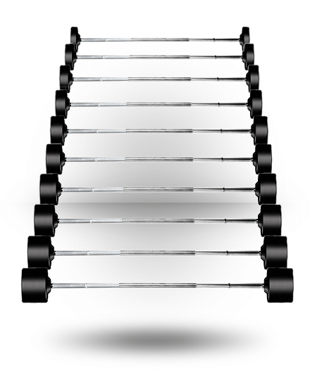 Rubber Fixed Pro Straight Barbell Set 20&ndash;110 lb