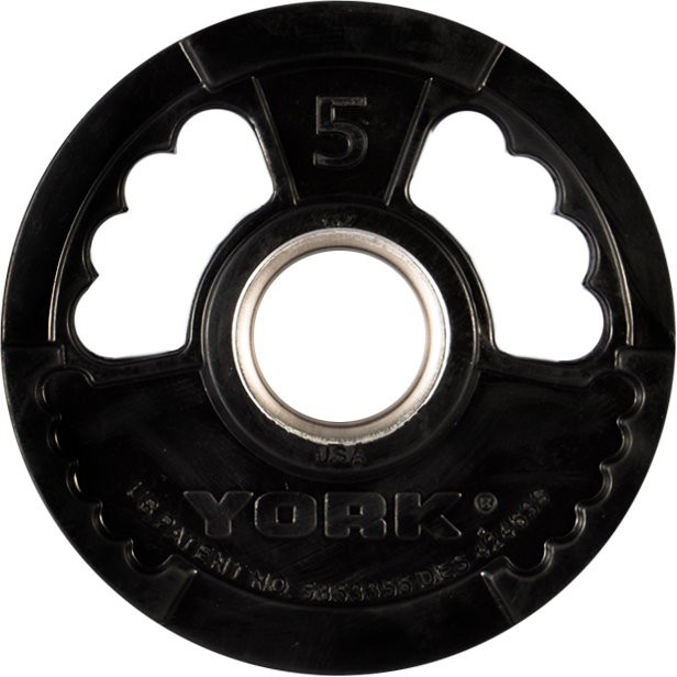 York 2&Prime; G-2 Rubber Olympic Weight Plate 5 lb