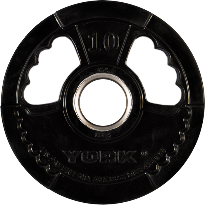 2&Prime; G-2 Rubber Olympic Weight Plate 10 lb &ndash; Dual Grip Plate