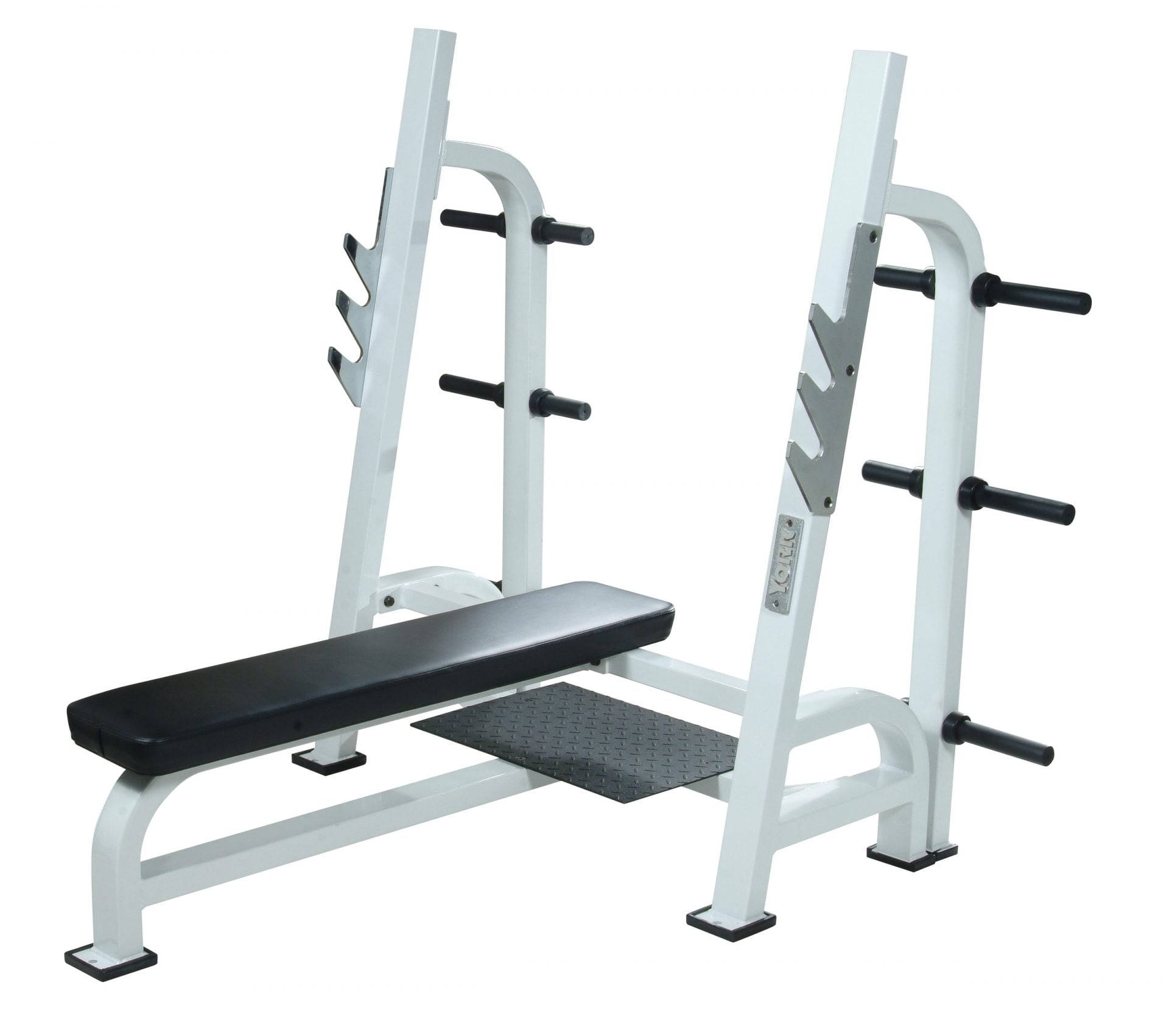 STS Olympic Flat Bench w/ Gun Racks White