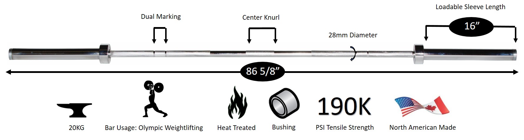 New York Women&rsquo;s Elite Olympic Training Weight Bar York Freeweight