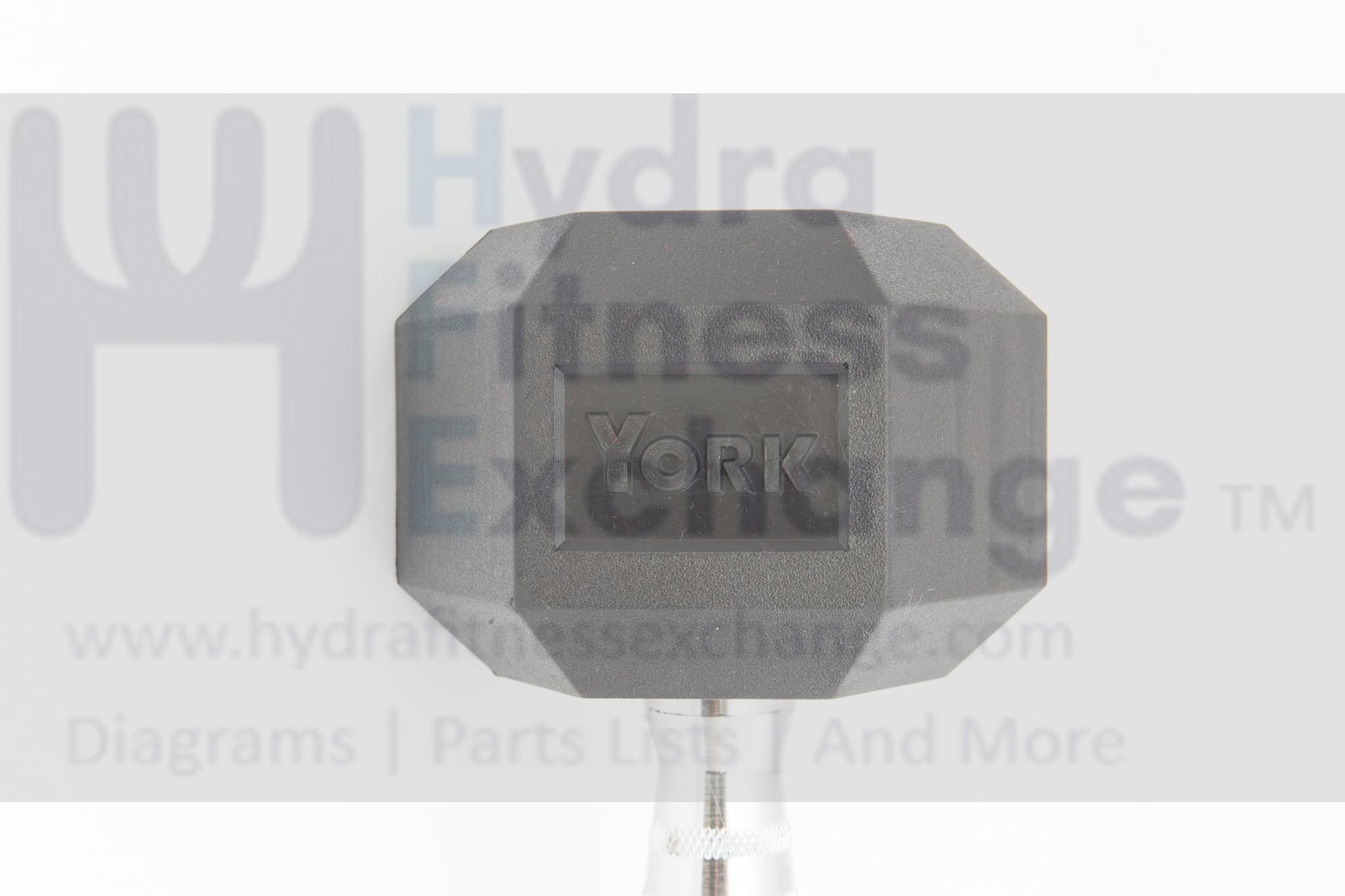 New York Rubber Hex Dumbbell 55lb York Freeweight