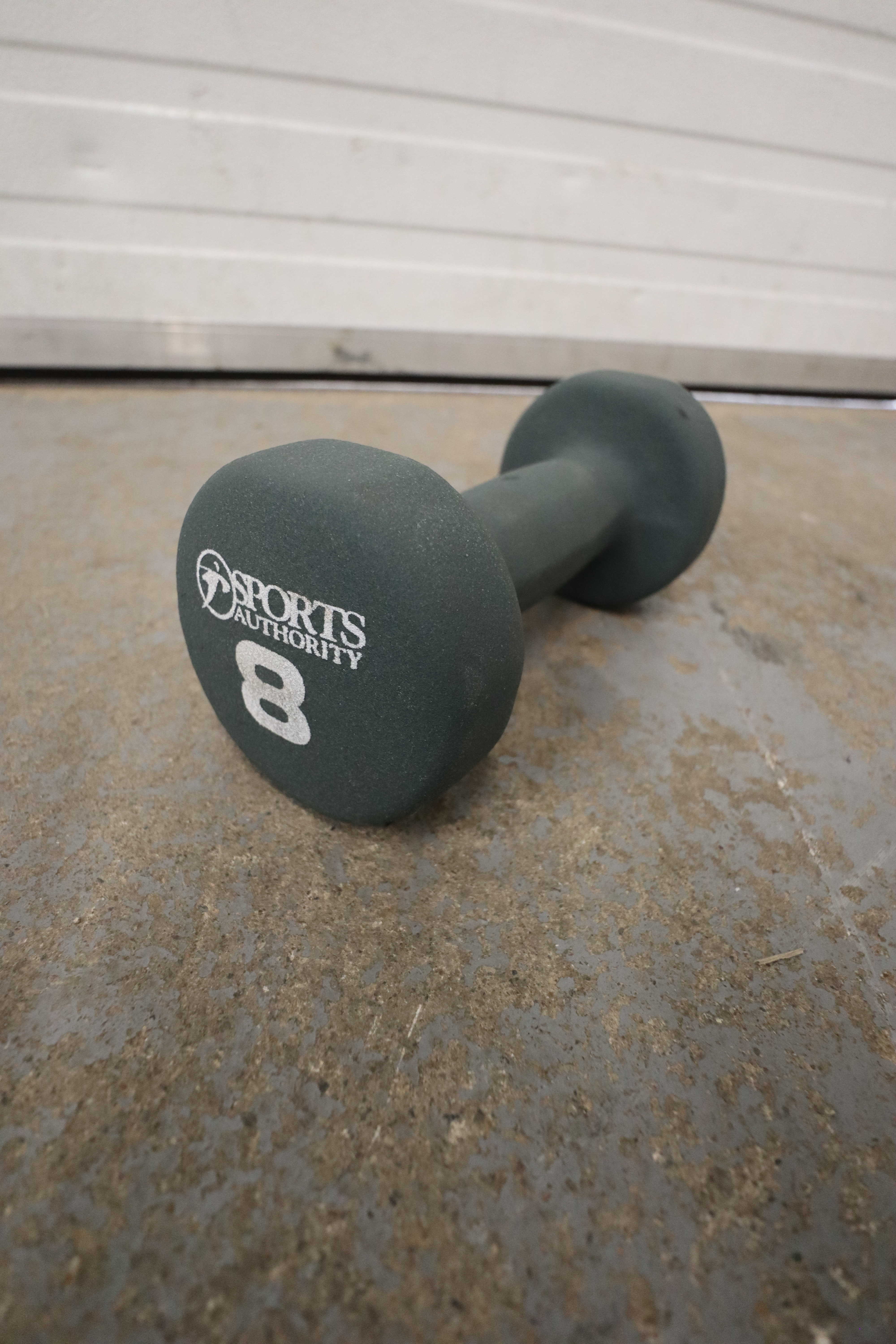 Used Sports Authority 8 lb Gray Neoprene-Coated Dumbbell Freeweights & Accessories