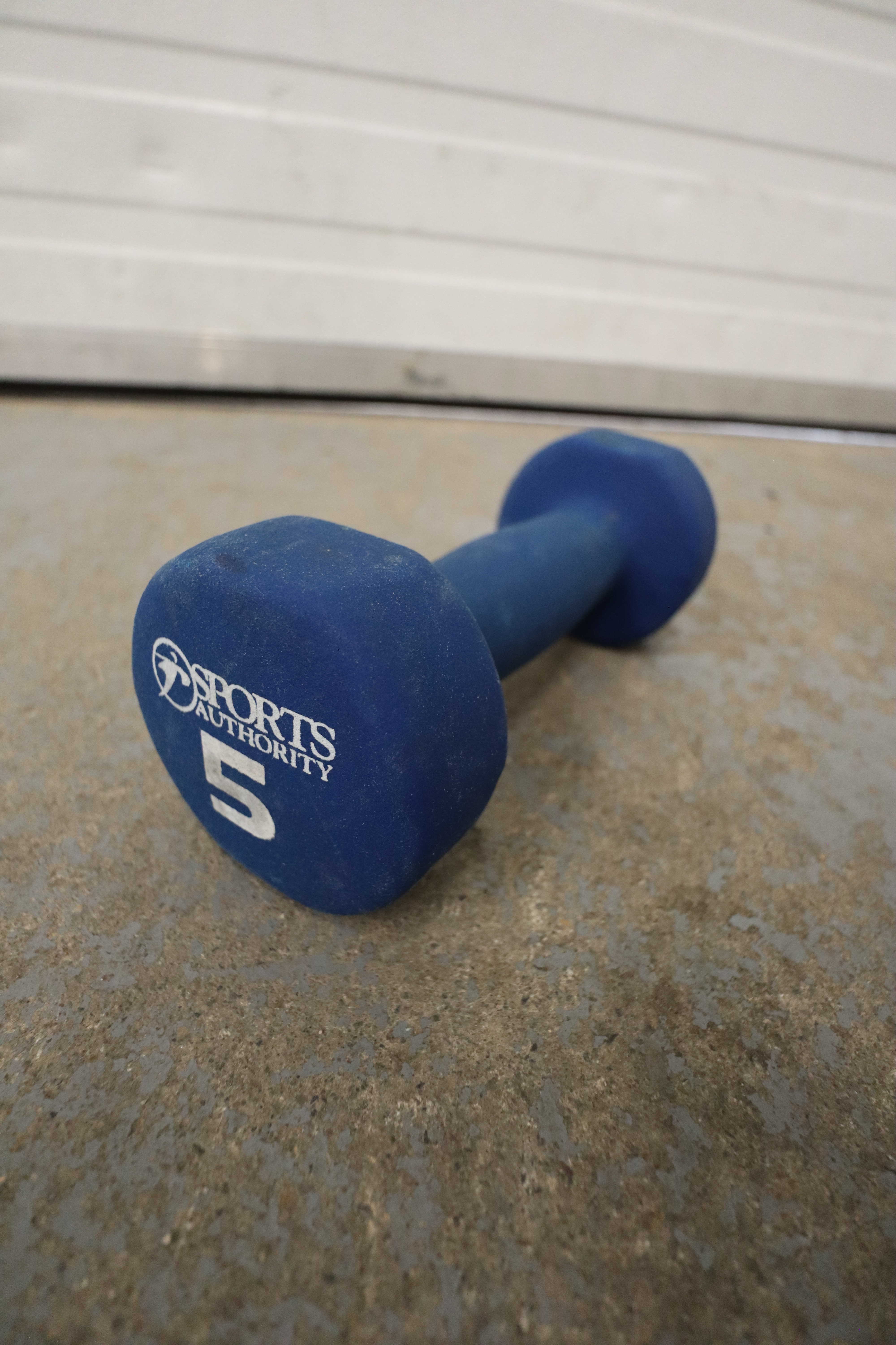 Used Sports Authority 5 lb Blue Neoprene-Coated Dumbbell Freeweights & Accessories