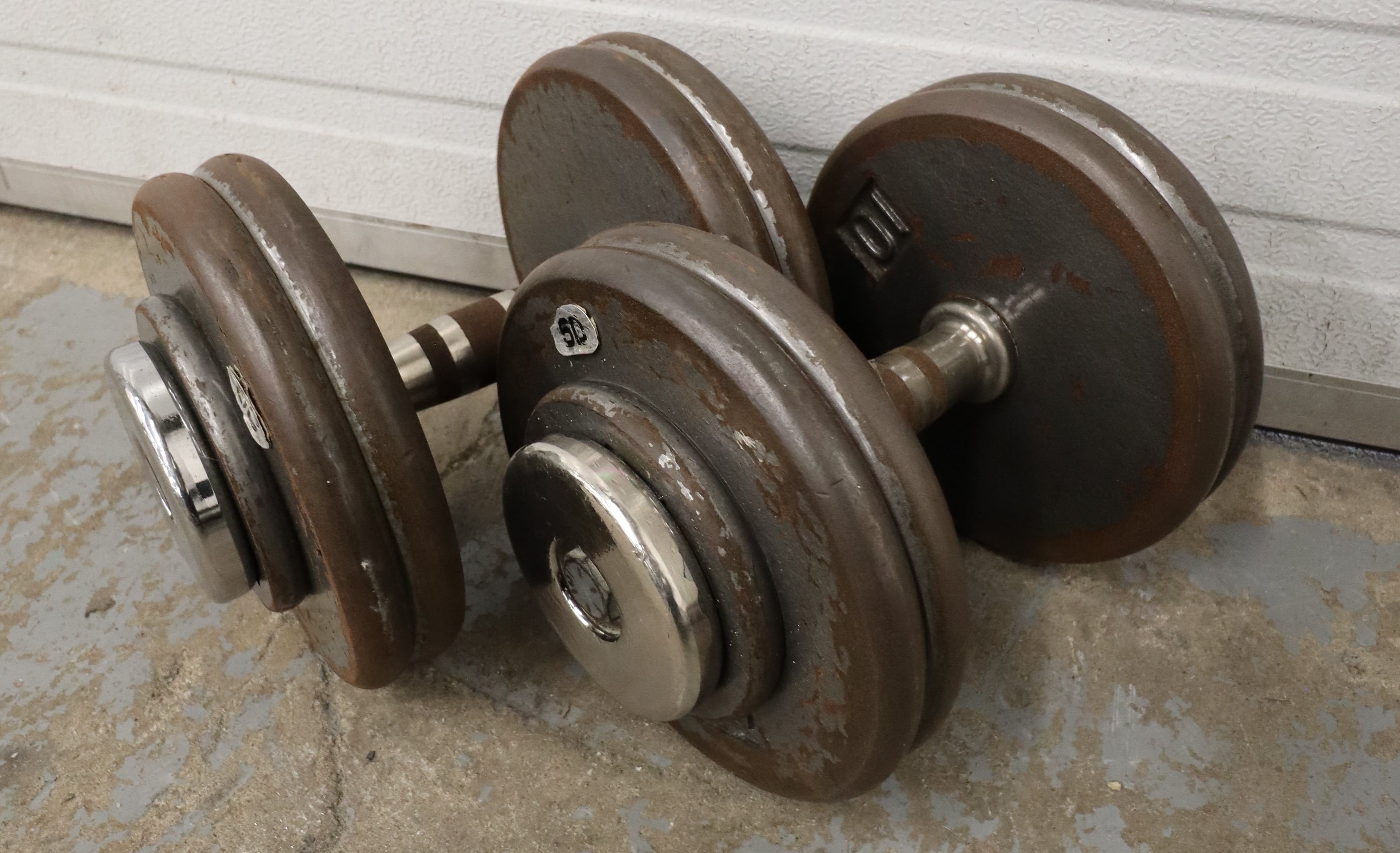 Used Freeweights Pro Style Dumbbell 50 LB Pair Freeweights & Accessories