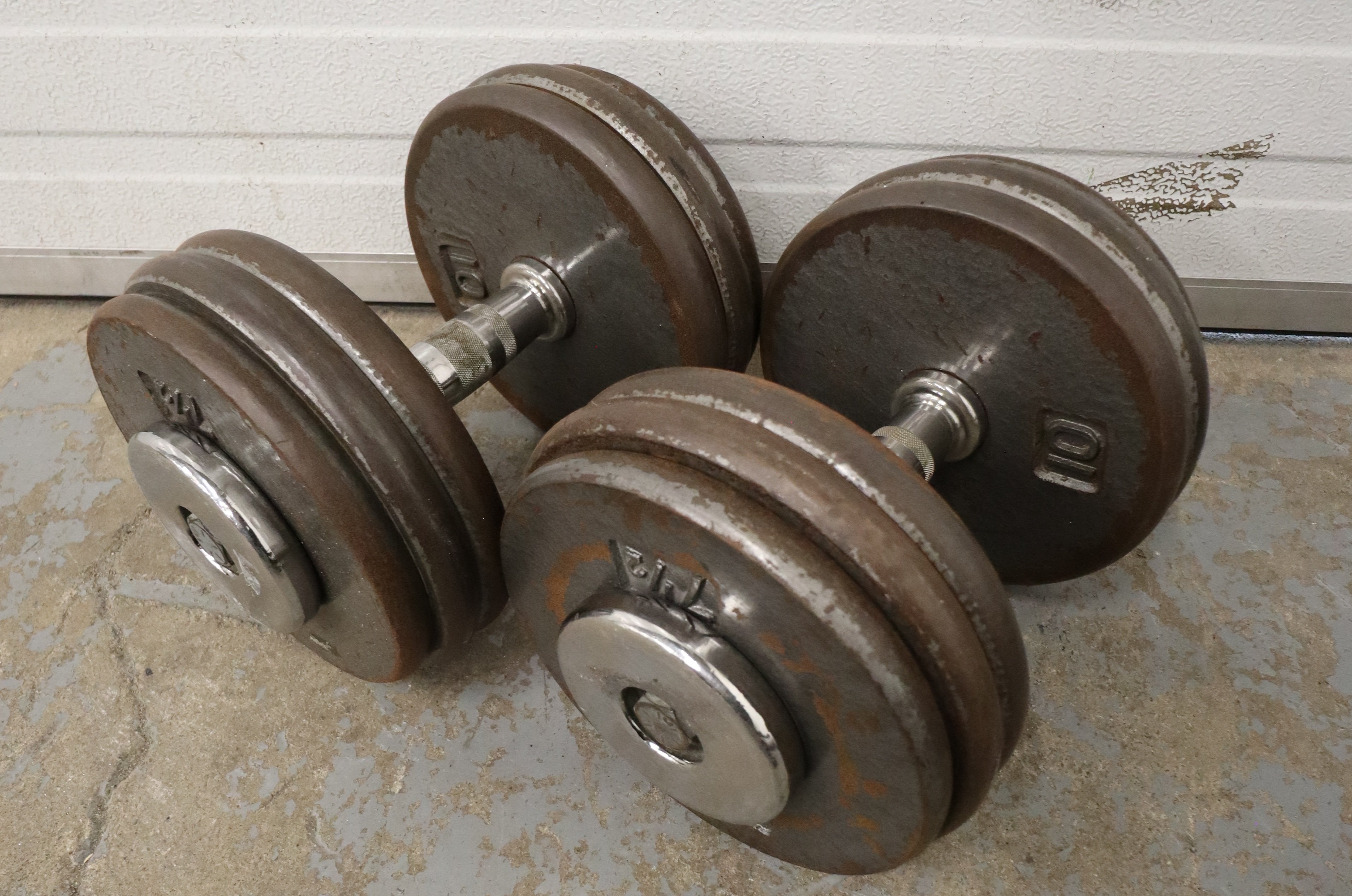 Used Freeweights Pro Style Dumbbell 60 LB Pair Freeweights & Accessories